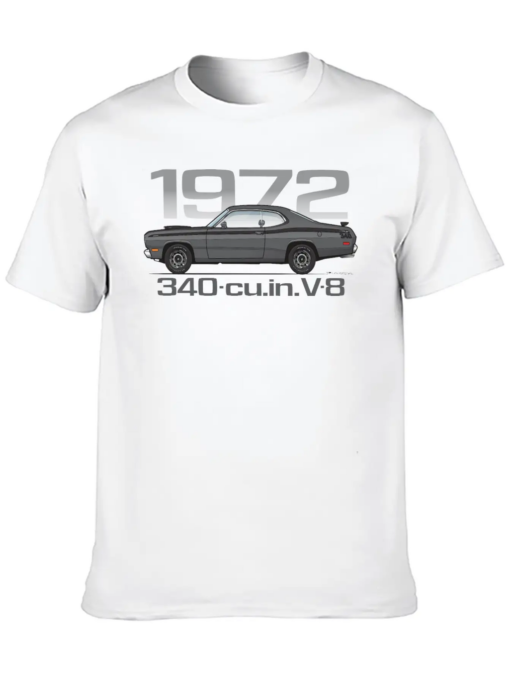 1972 Charcoal Classic Fit Graphic Tee For Daily Comfort – Unisex Cotton Shirt