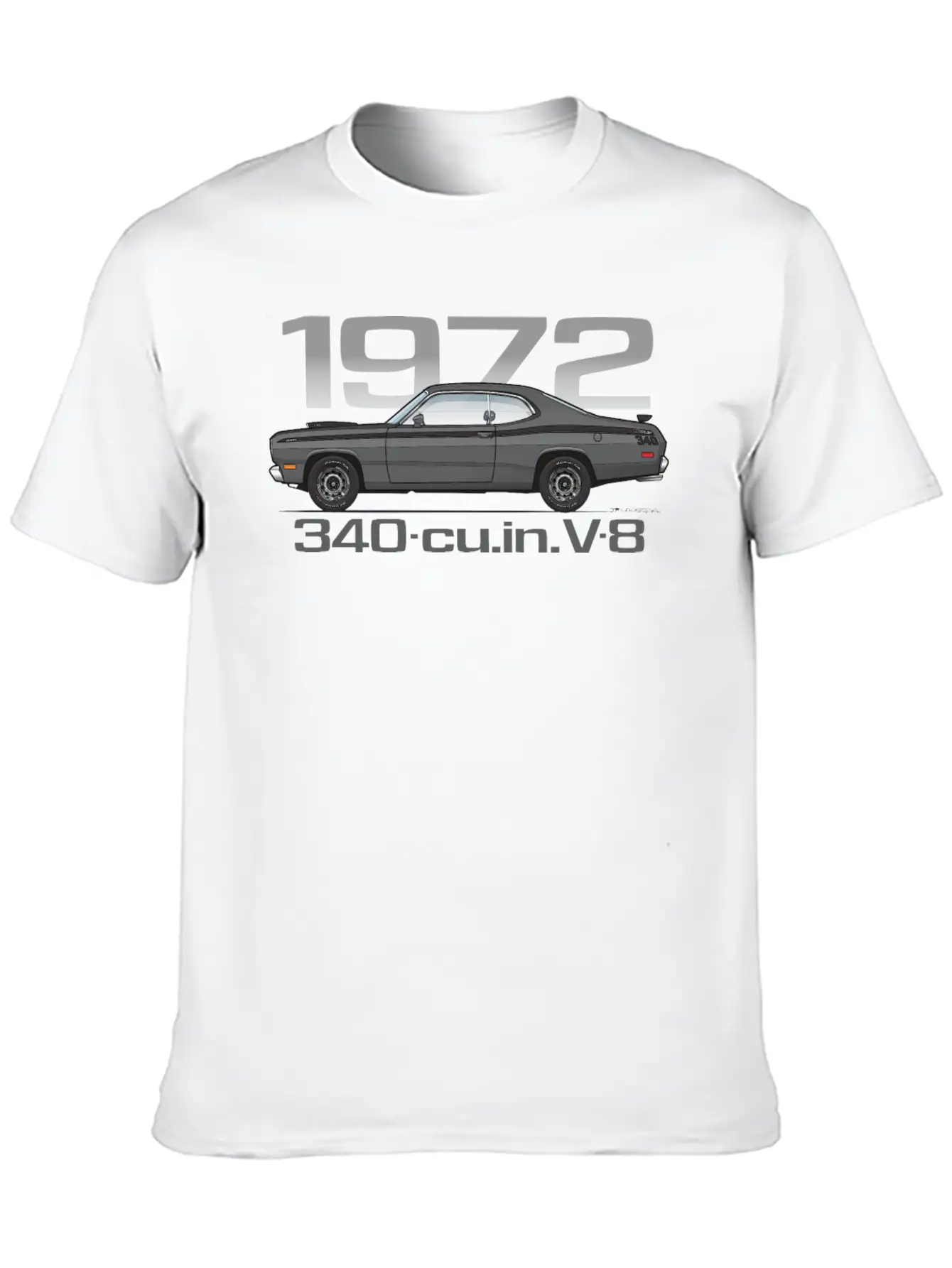 1972 Charcoal Classic Fit Graphic Tee For Daily Comfort – Unisex Cotton Shirt
