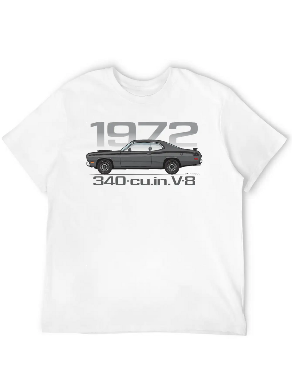 1972 Charcoal Classic Fit Graphic Tee For Daily Comfort – Unisex Cotton Shirt