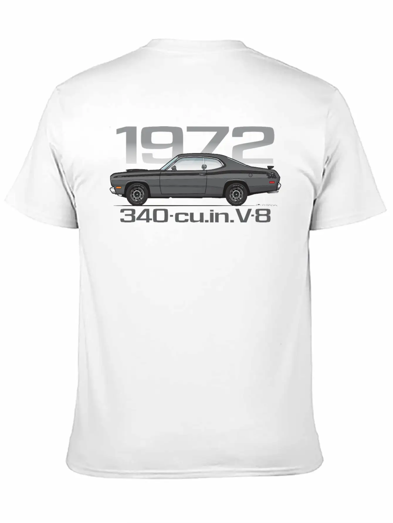 1972 Charcoal Classic Fit Graphic Tee For Daily Comfort – Unisex Cotton Shirt