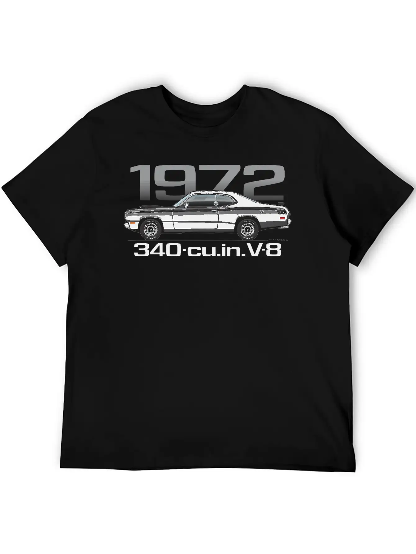 1972 Charcoal Classic Fit Graphic Tee For Daily Comfort – Unisex Cotton Shirt