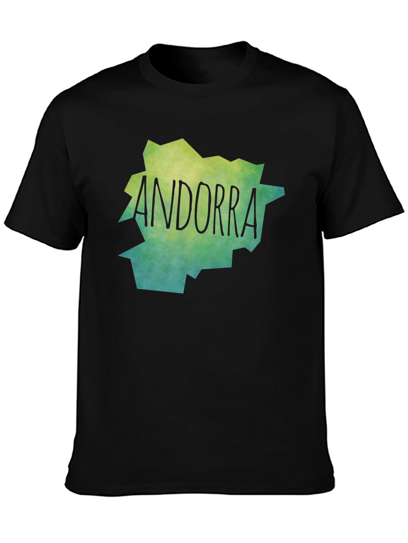 Andorra Map T-Shirt - Black Cotton Tee