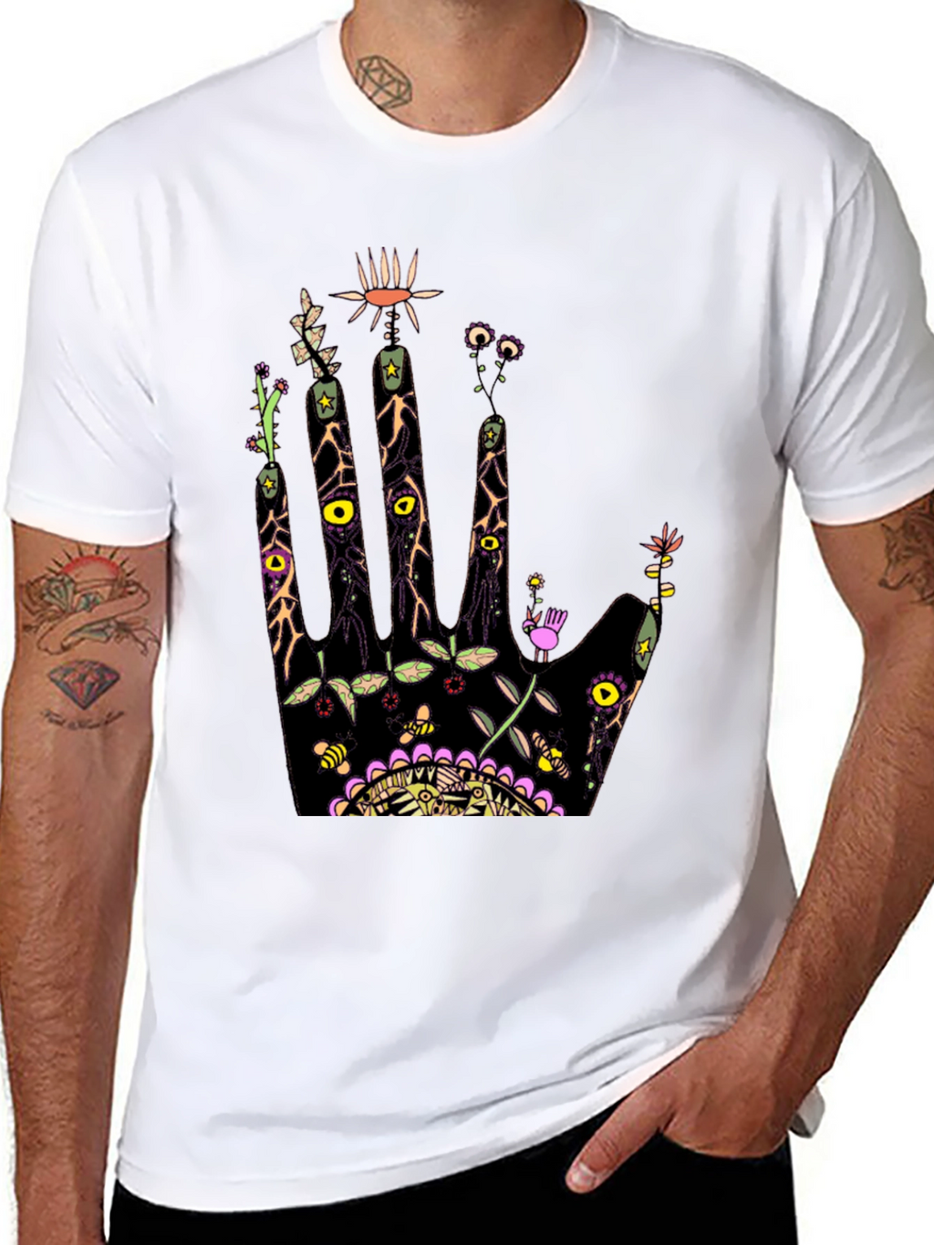 Abstract Floral Hand Print Tee