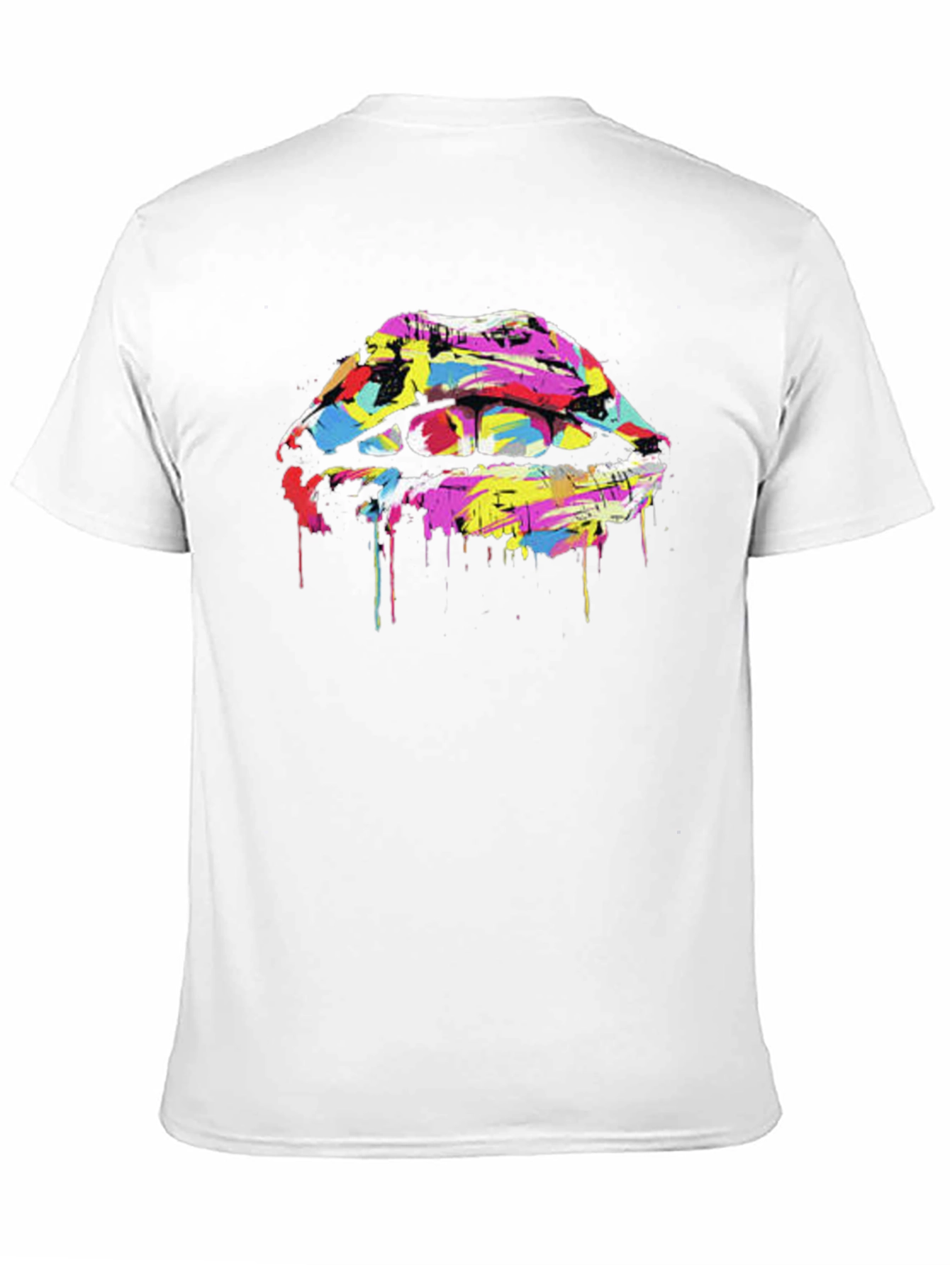 Abstract Lips Graphic Tee - Modern Art Print