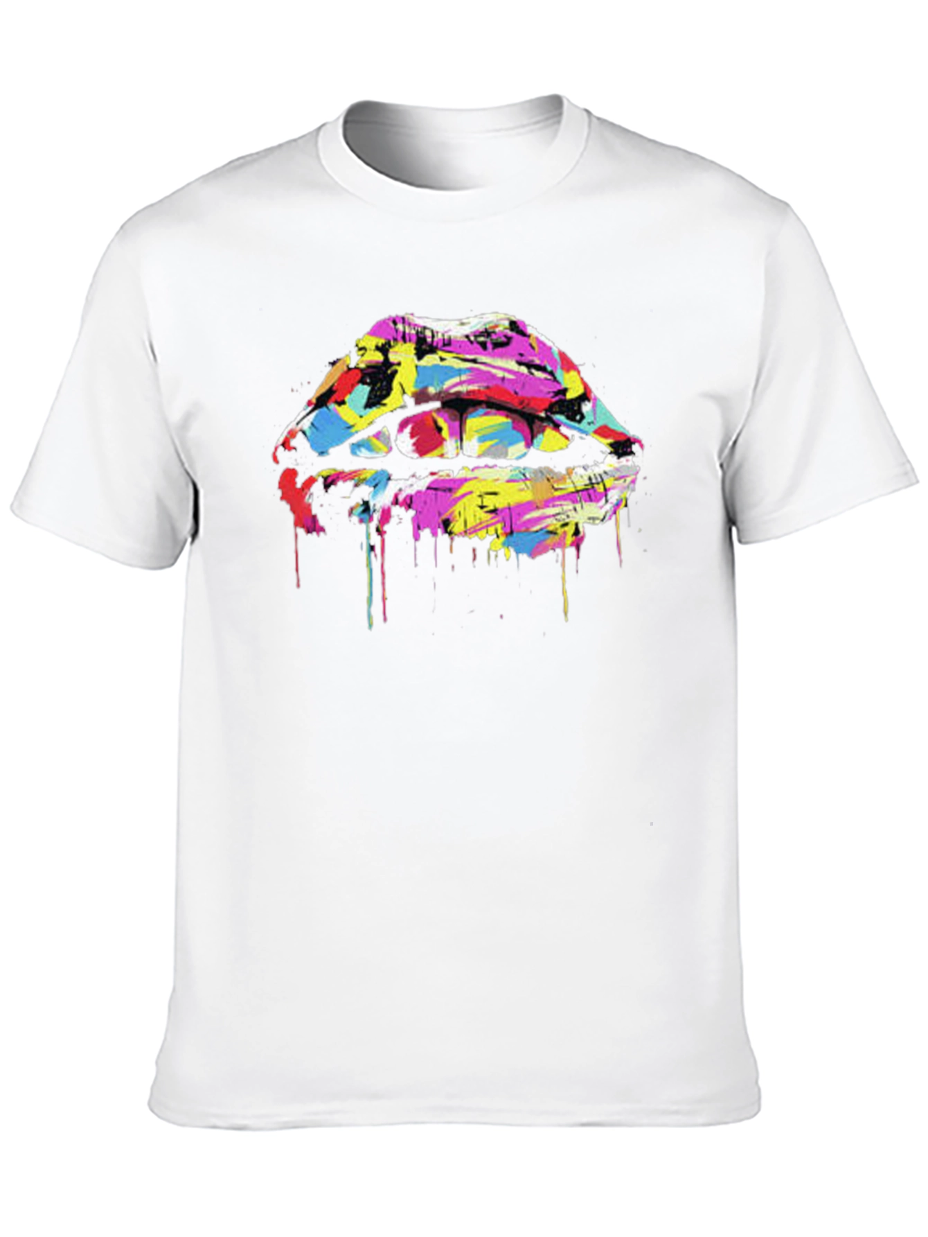 Abstract Lips Graphic Tee - Modern Art Print