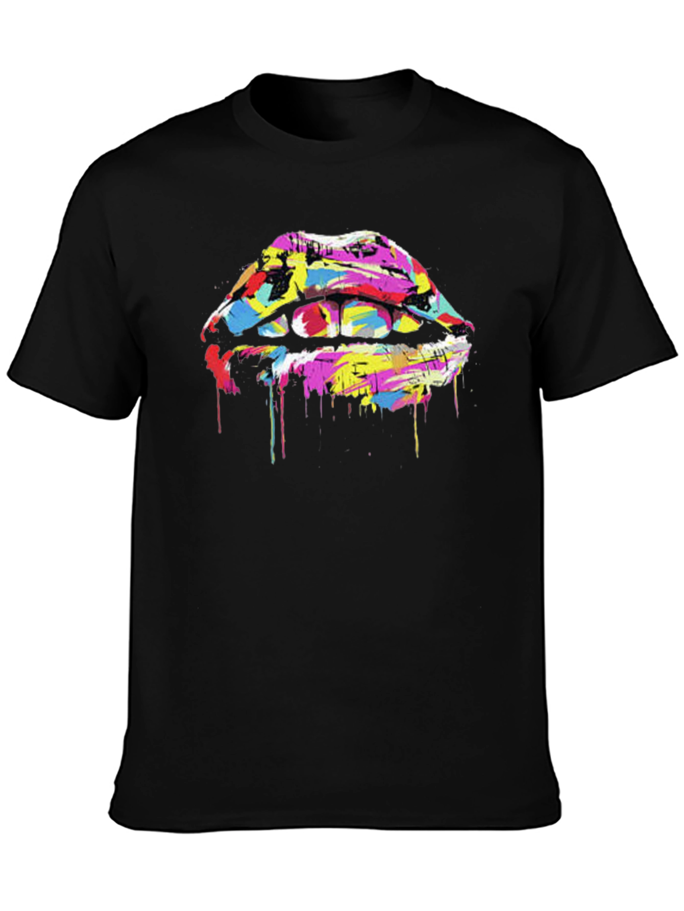 Abstract Lips Graphic Tee - Modern Art Print