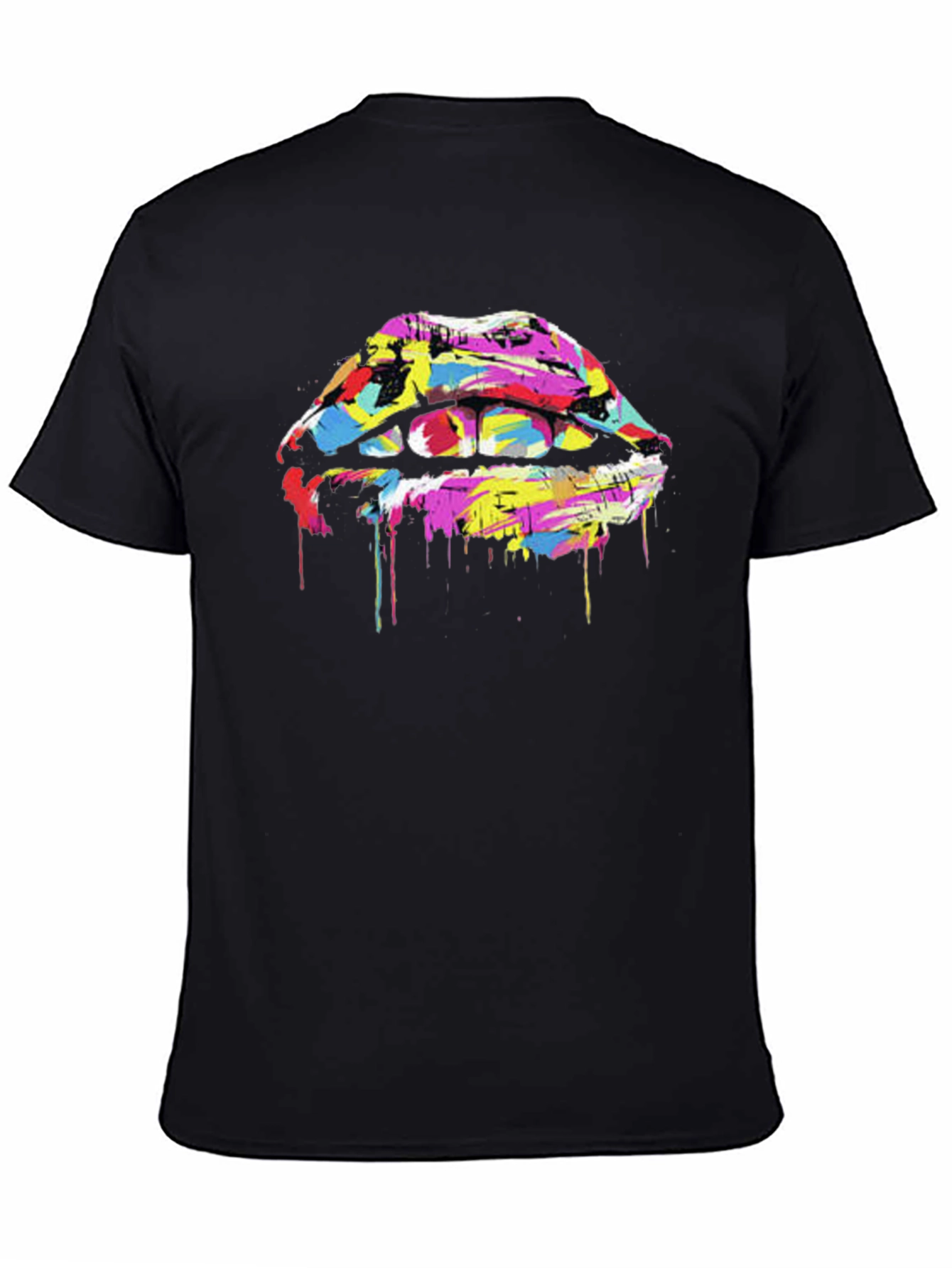 Abstract Lips Graphic Tee - Modern Art Print