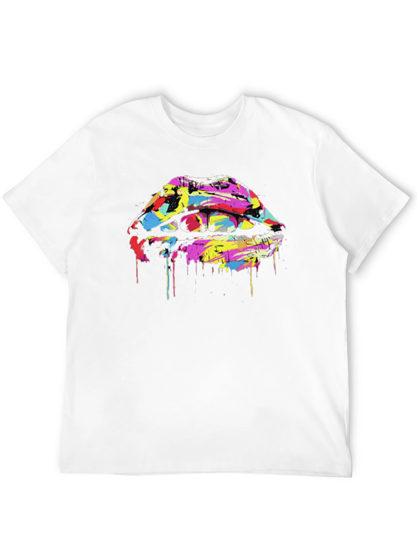 Abstract Lips Graphic Tee - Modern Art Print