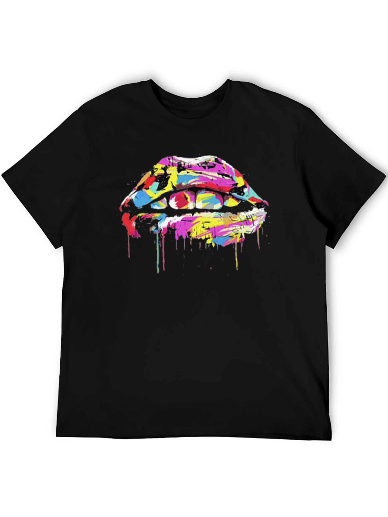 Abstract Lips Graphic Tee - Modern Art Print