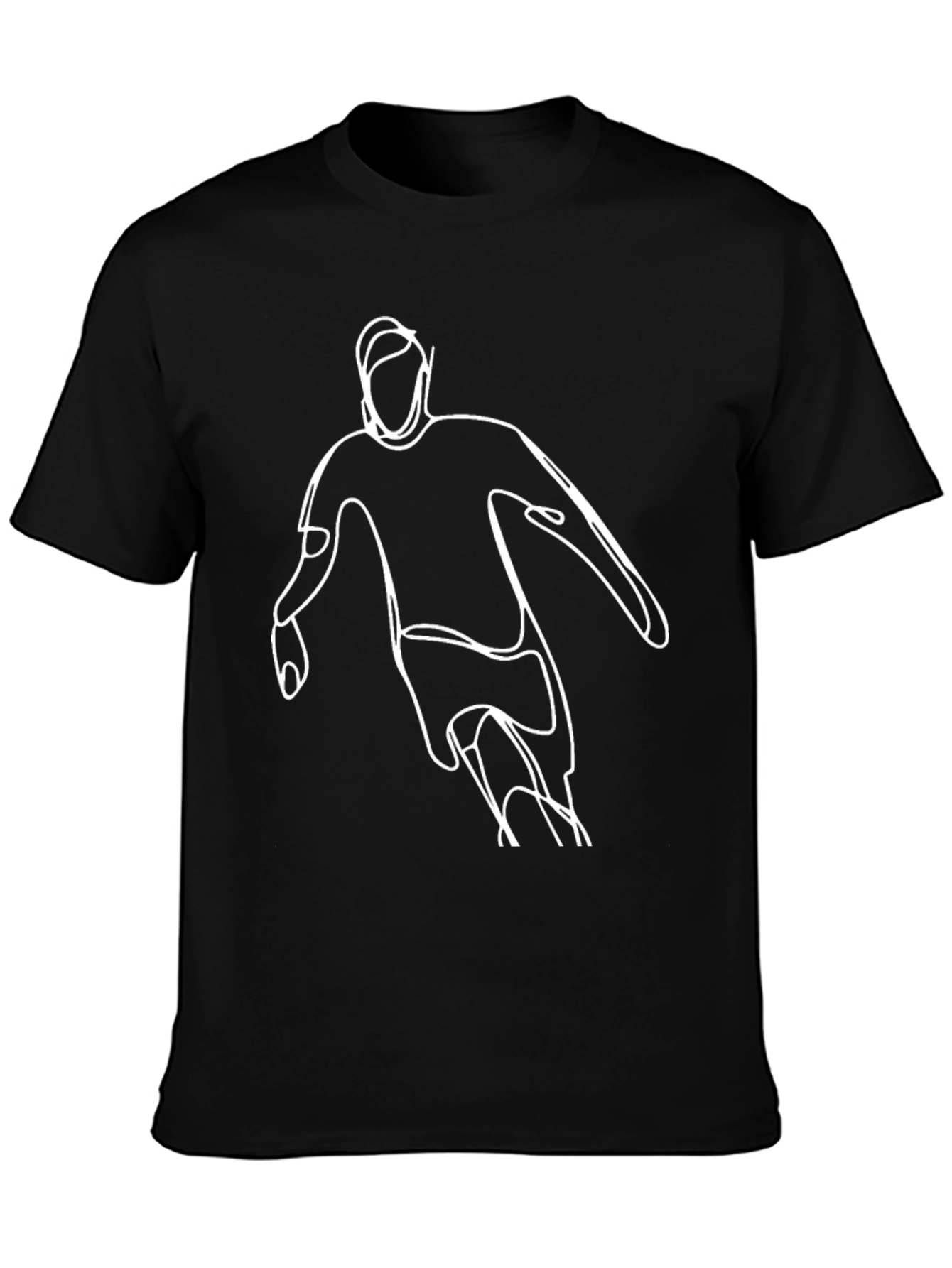 Abstract Athlete Graphic Tee - Stylish Minimalist Design