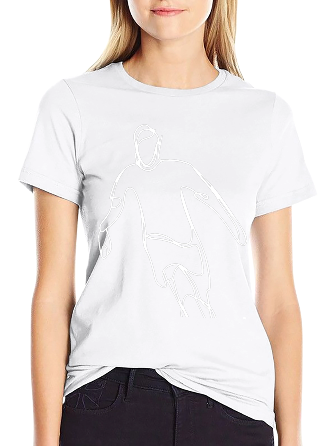 Abstract Athlete Graphic Tee - Stylish Minimalist Design