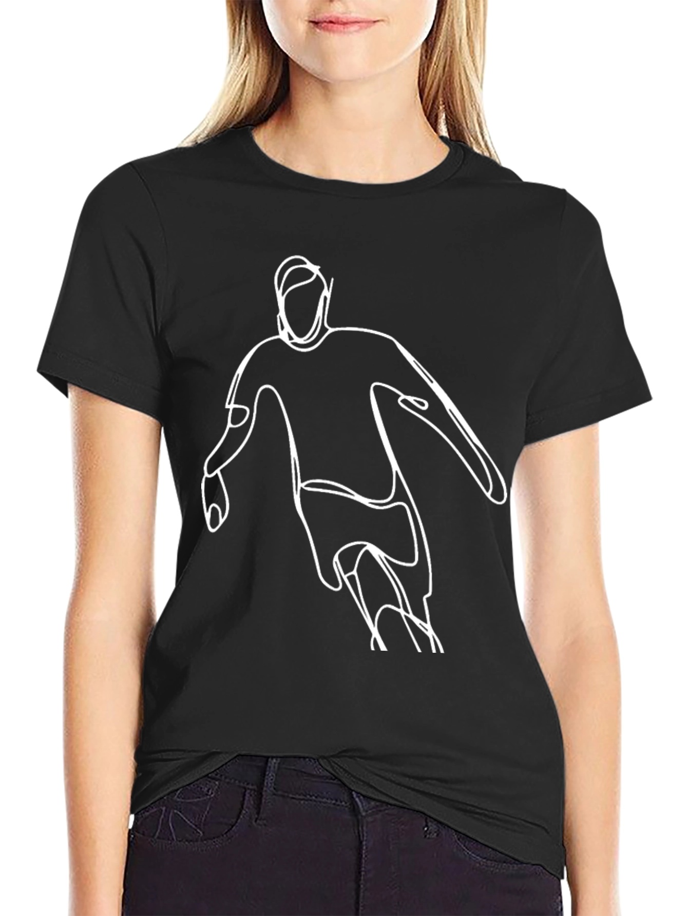 Abstract Athlete Graphic Tee - Stylish Minimalist Design