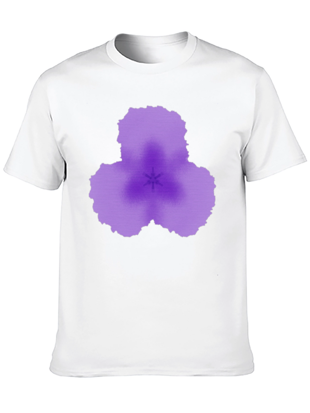 Abstract Purple Flower Black T-Shirt