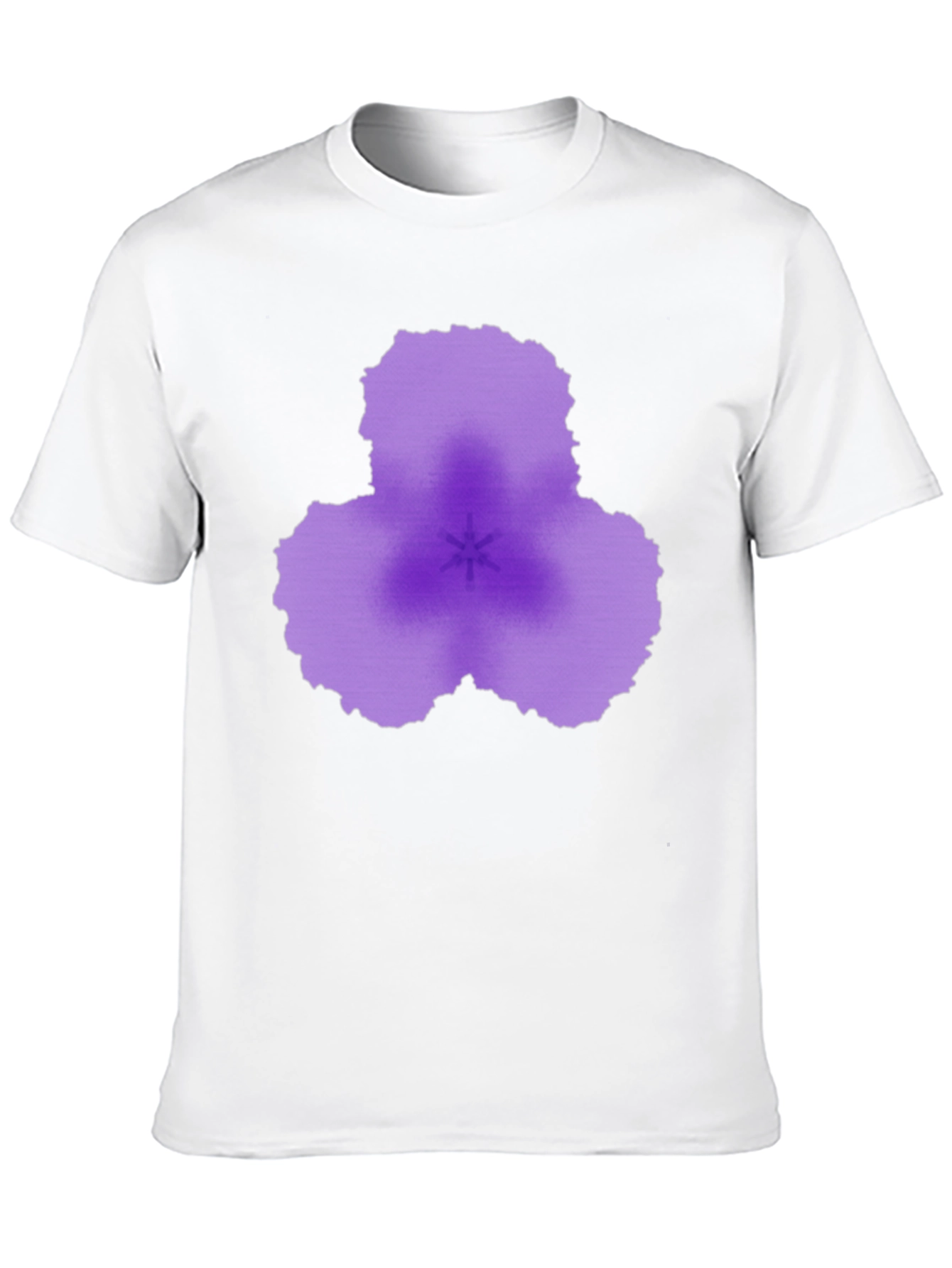Abstract Purple Flower Black T-Shirt