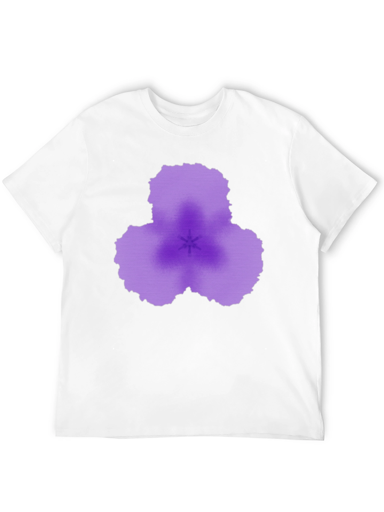 Abstract Purple Flower Black T-Shirt