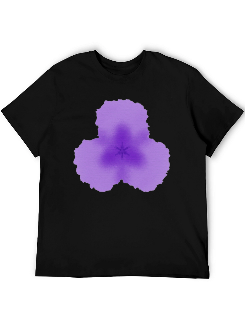 Abstract Purple Flower Black T-Shirt