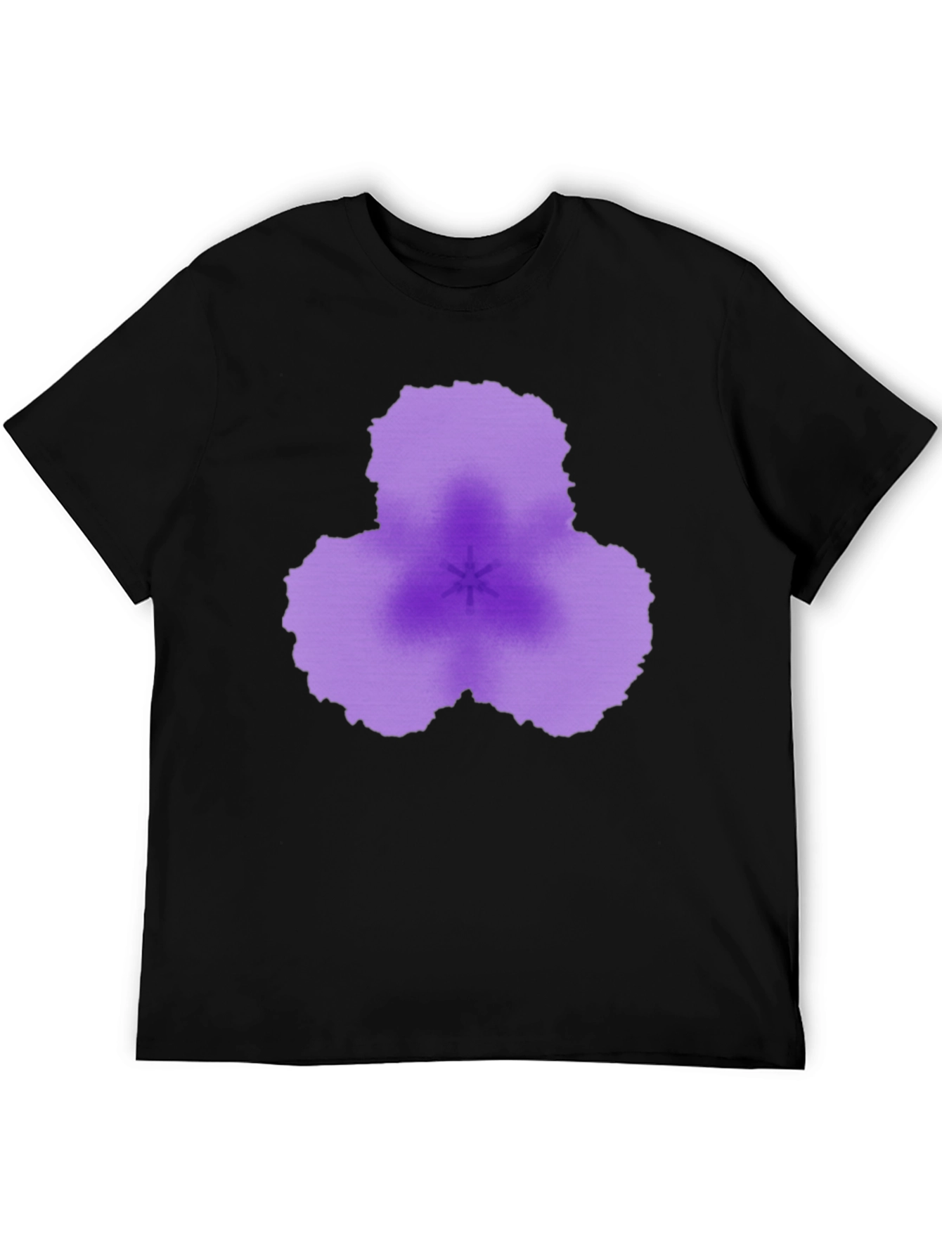 Abstract Purple Flower Black T-Shirt