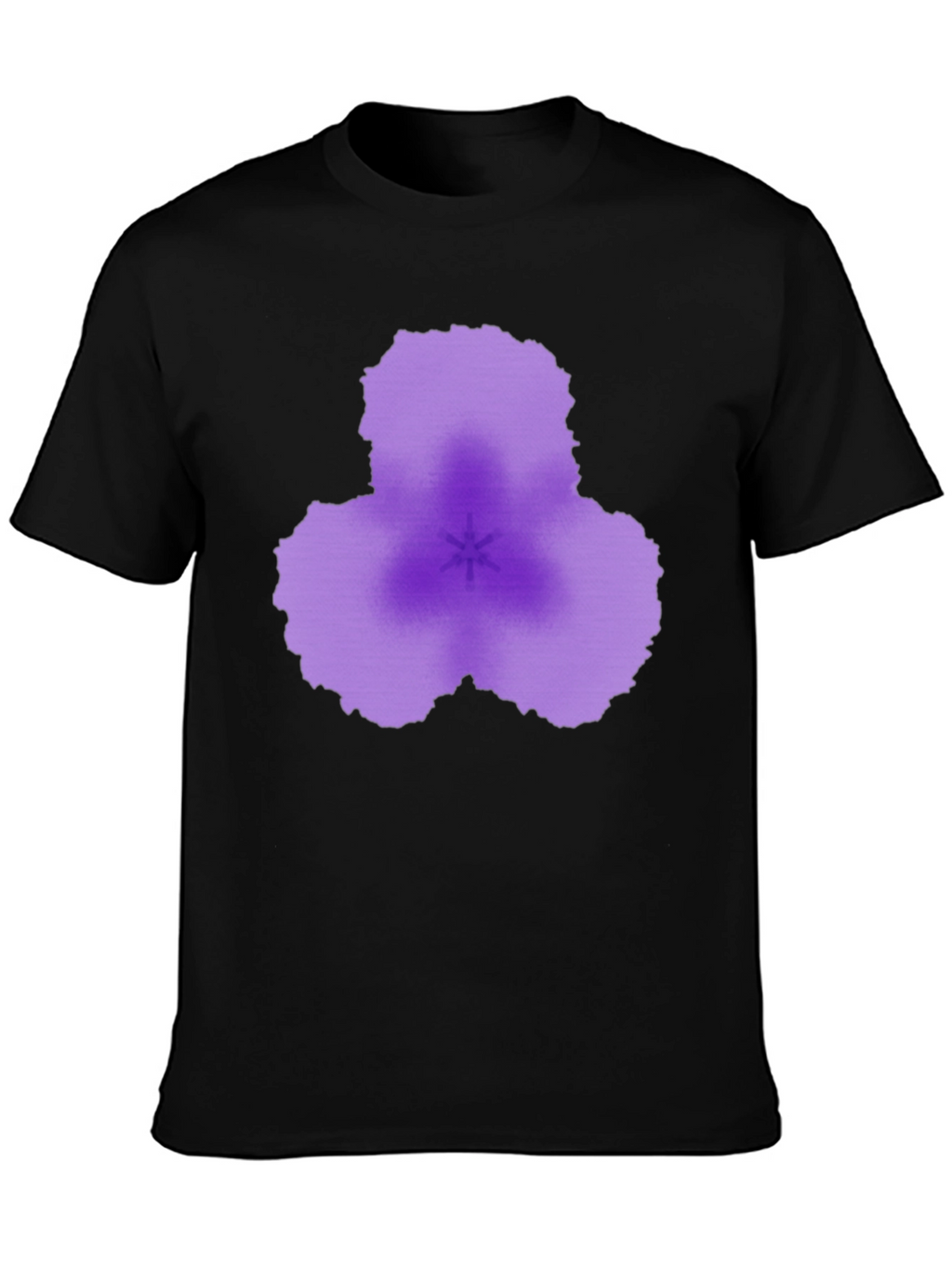 Abstract Purple Flower Black T-Shirt