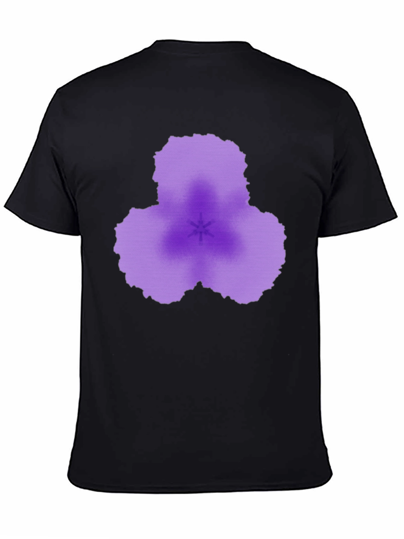 Abstract Purple Flower Black T-Shirt