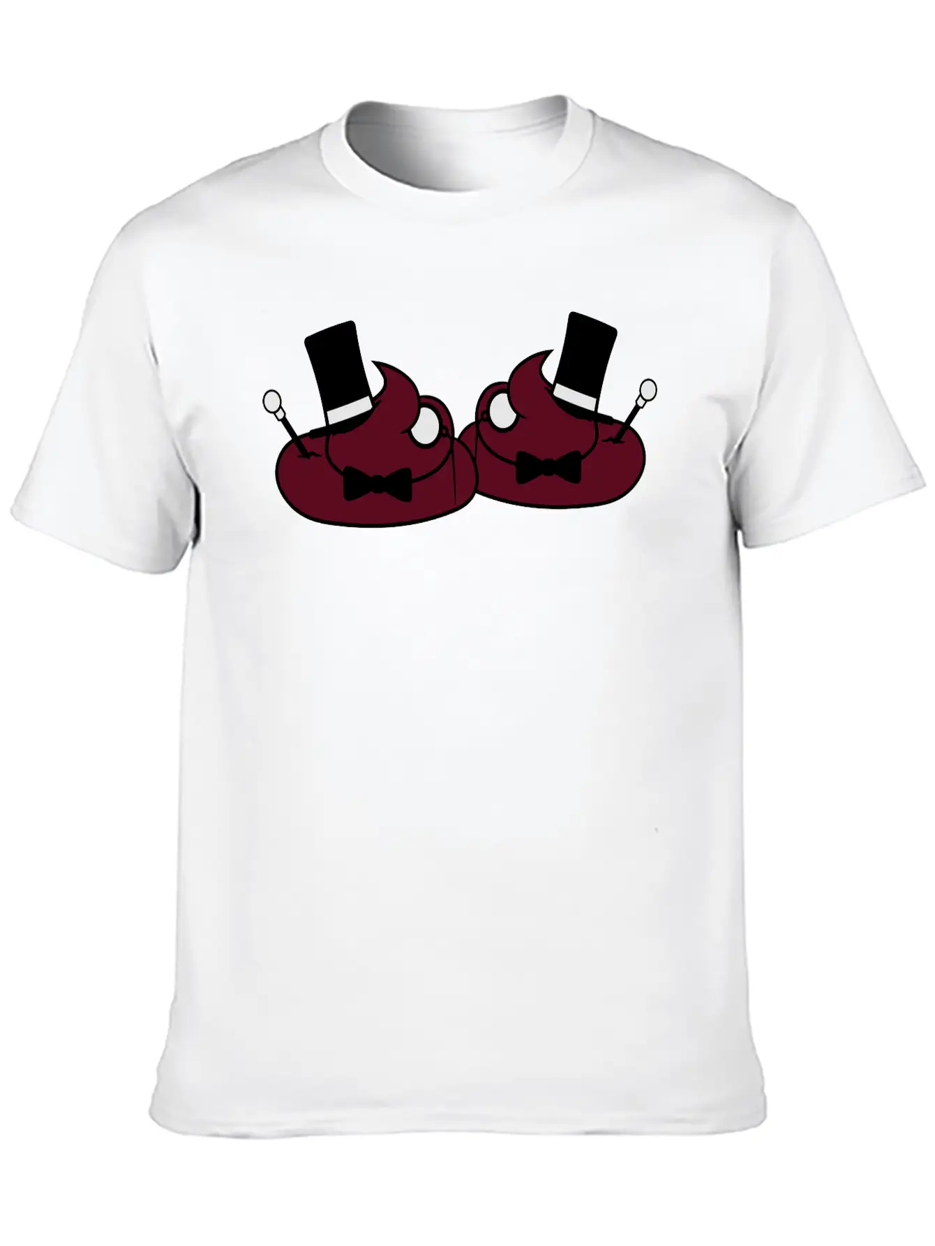 2 Friends Team Sir Mr Gentlemen Cylinder Hat Monoc Stylish Everyday T-Shirt – Unisex Basic Cotton Tee