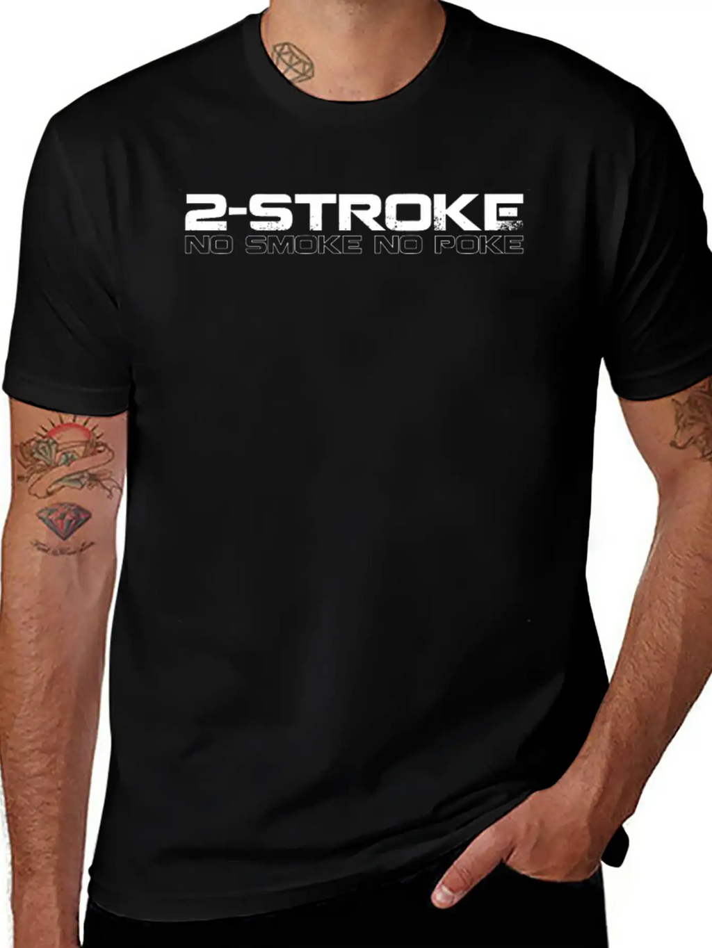 2 Stroke No Smoke No Poke Biker Unisex Casual T-Shirt – Clean Design For Daily Comfort