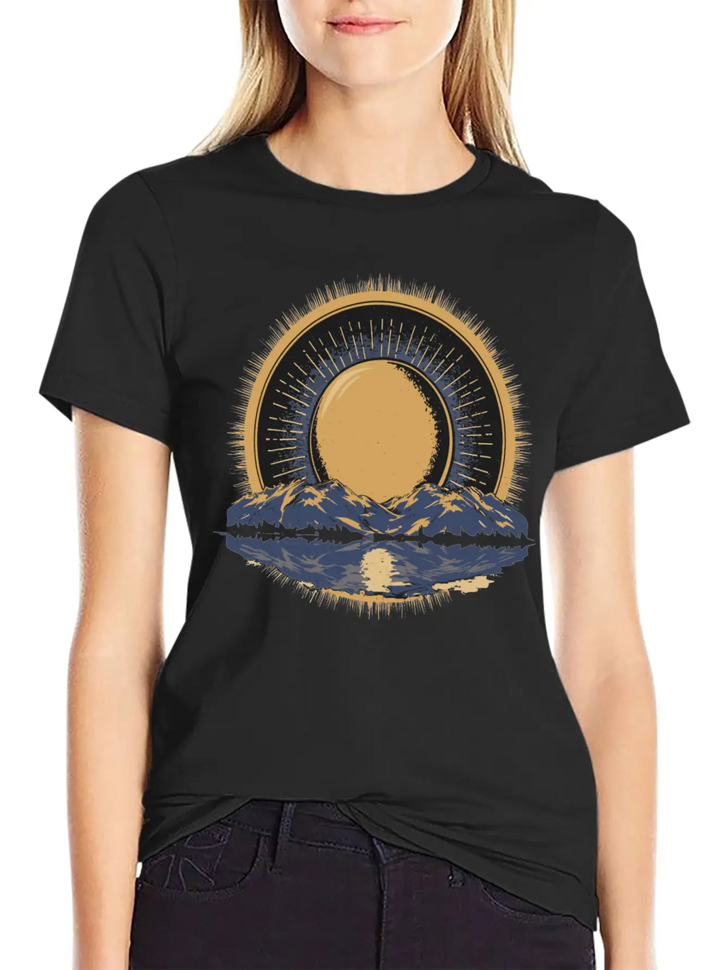 2024 Solar Eclipse American Totality Timeless Short Sleeve Tee – Comfy And Minimalist Design