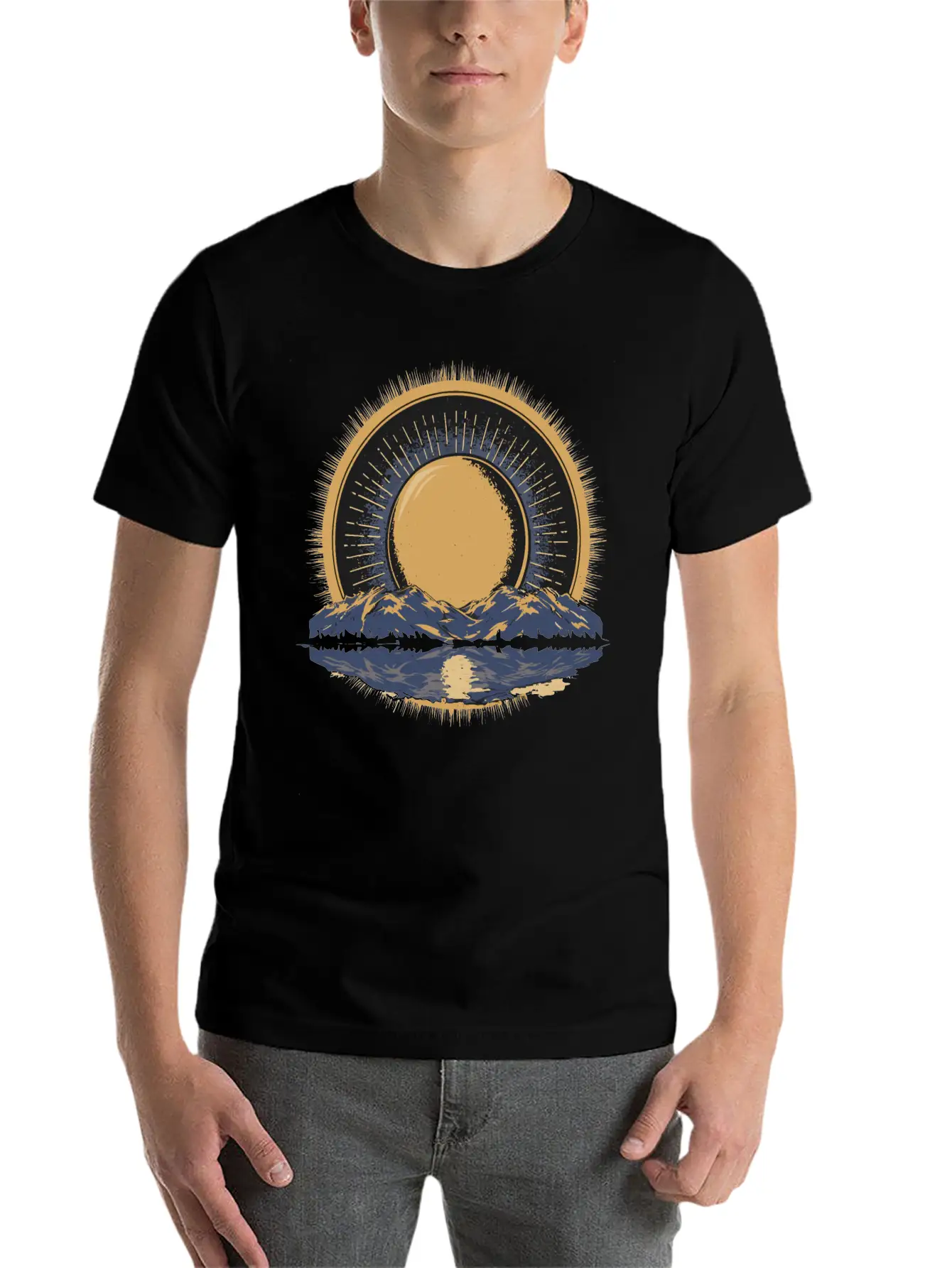 2024 Solar Eclipse American Totality Timeless Short Sleeve Tee – Comfy And Minimalist Design