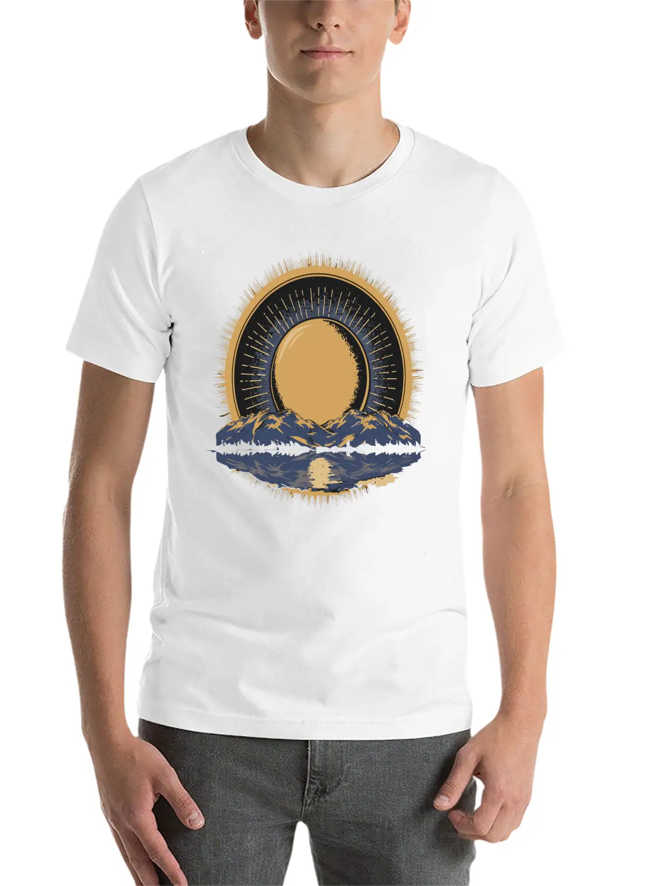 2024 Solar Eclipse American Totality Timeless Short Sleeve Tee – Comfy And Minimalist Design