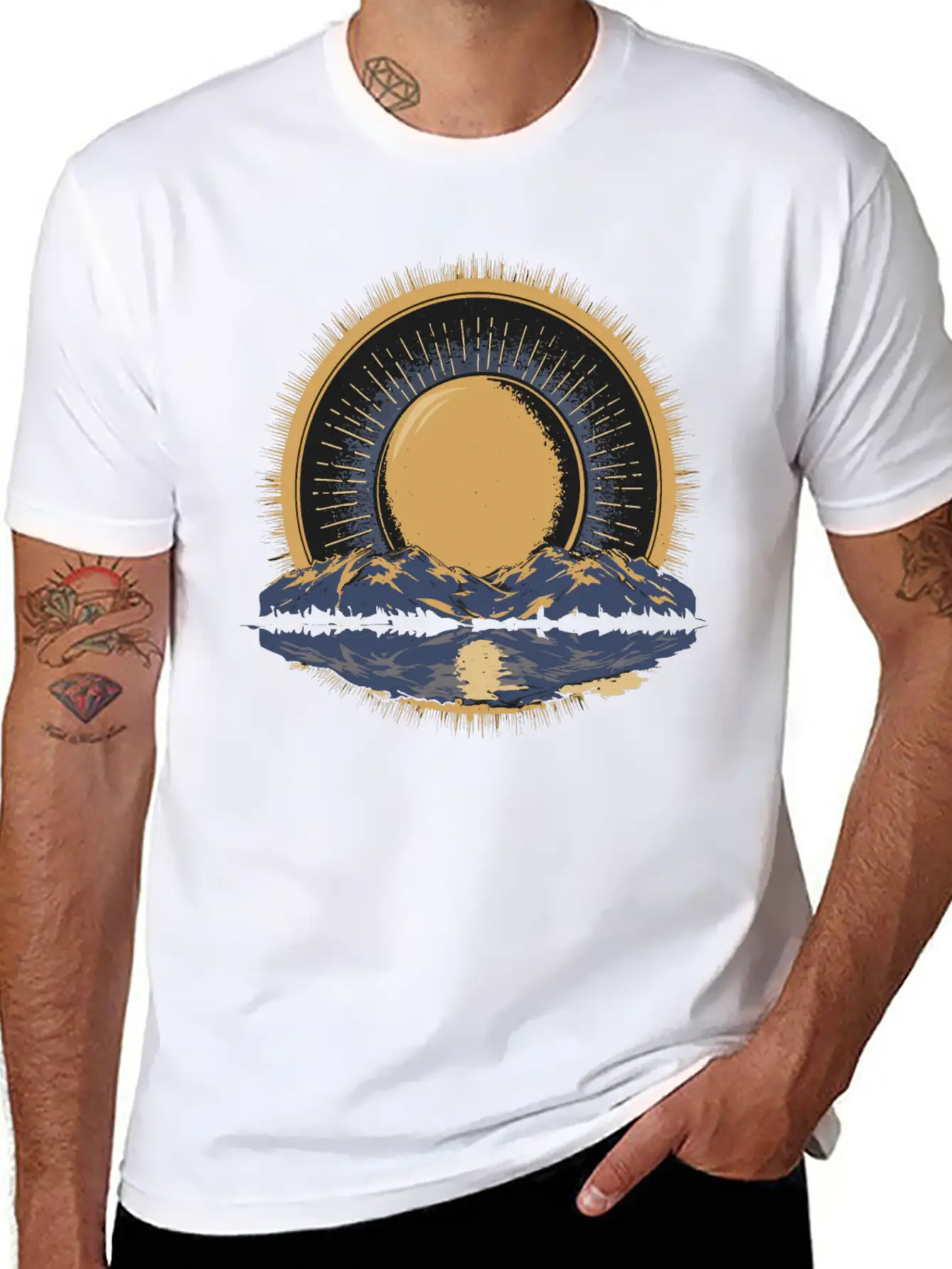 2024 Solar Eclipse American Totality Timeless Short Sleeve Tee – Comfy And Minimalist Design