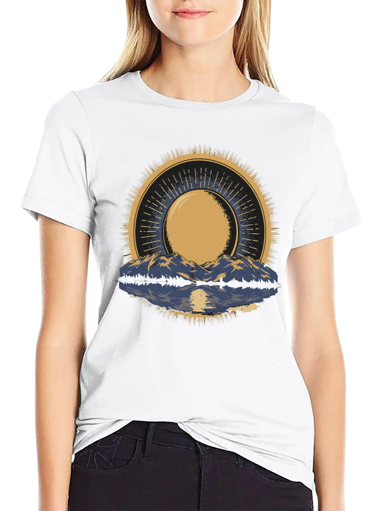 2024 Solar Eclipse American Totality Timeless Short Sleeve Tee – Comfy And Minimalist Design