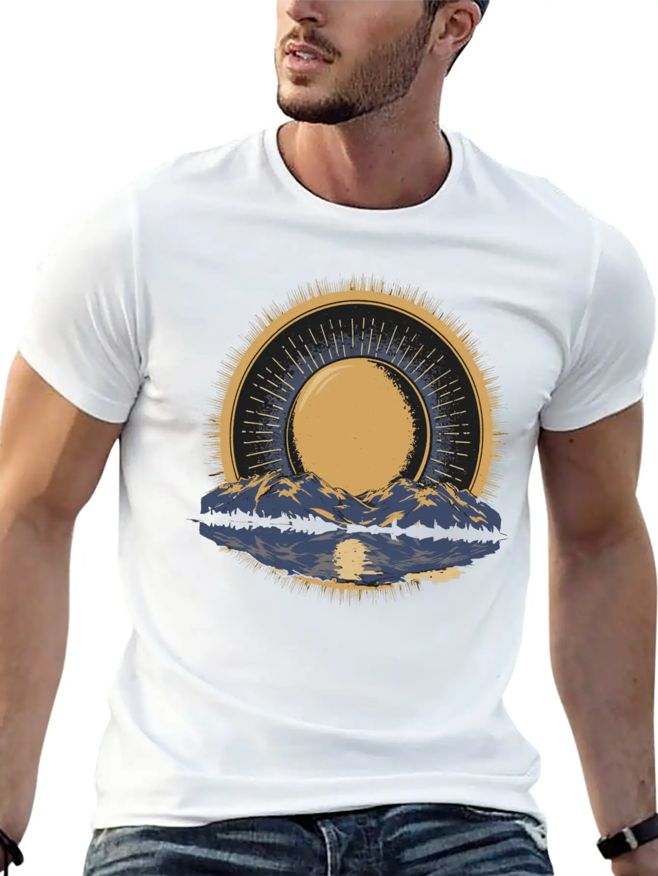 2024 Solar Eclipse American Totality Timeless Short Sleeve Tee – Comfy And Minimalist Design
