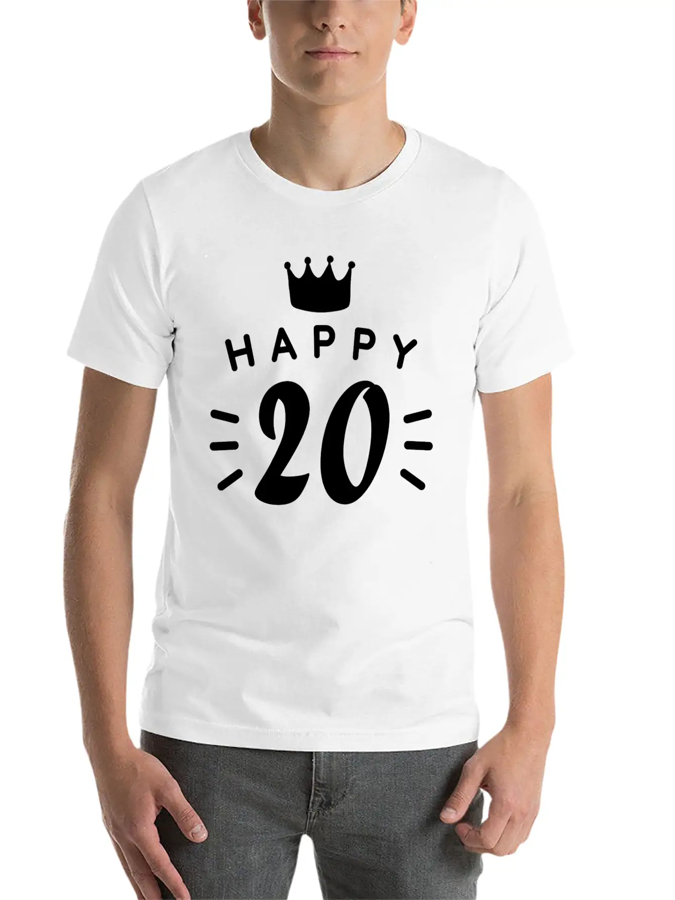 20th Birthday 20 Years Old Happy Birthday Saying Classic Fit Graphic Tee For Daily Comfort – Unisex Cotton Shirt