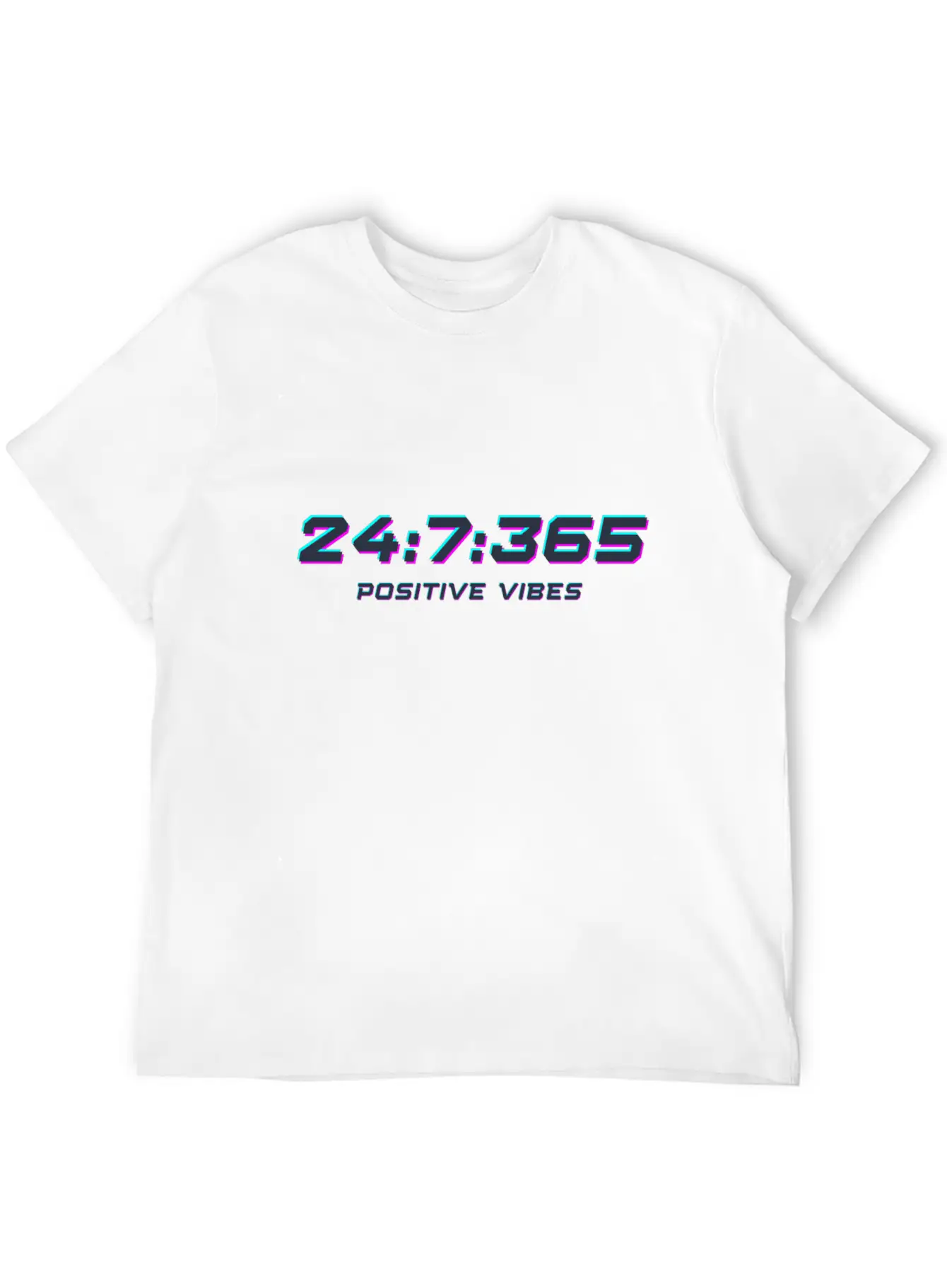 24:7:365 Positive Vibes Classic Crew Neck Graphic Tee – Everyday Minimal Look