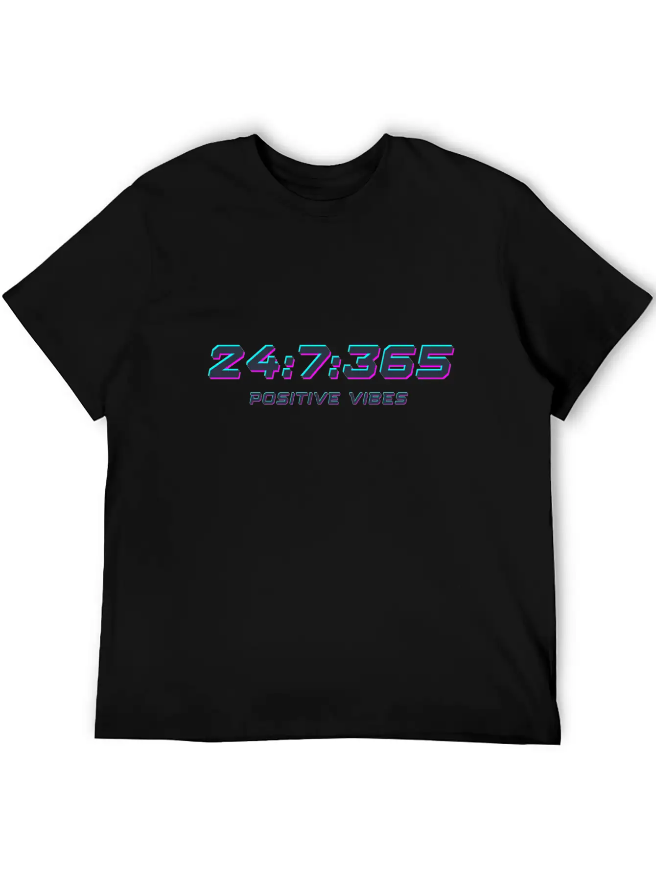 24:7:365 Positive Vibes Classic Crew Neck Graphic Tee – Everyday Minimal Look