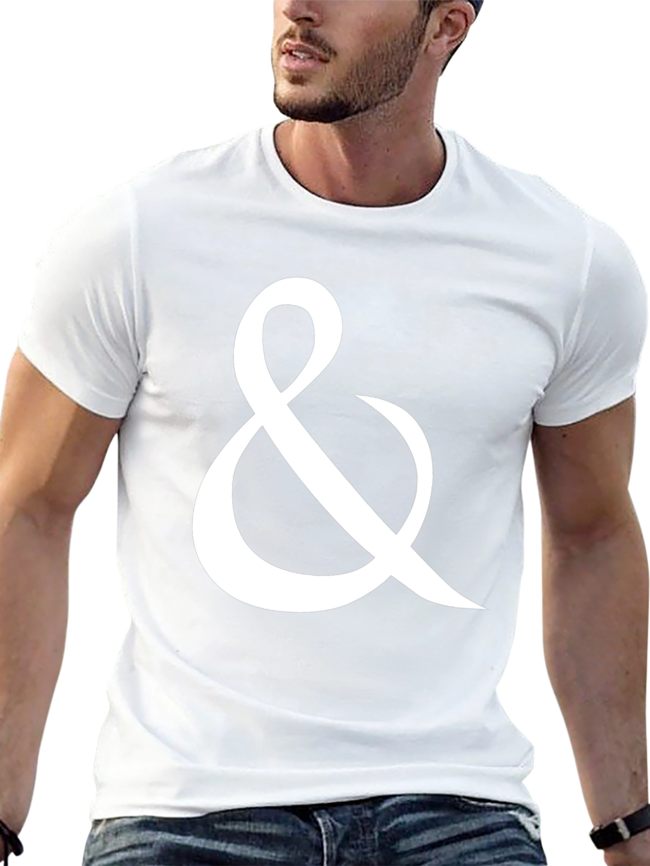 Ampersand Graphic Tee - Black Cotton Casual T-Shirt