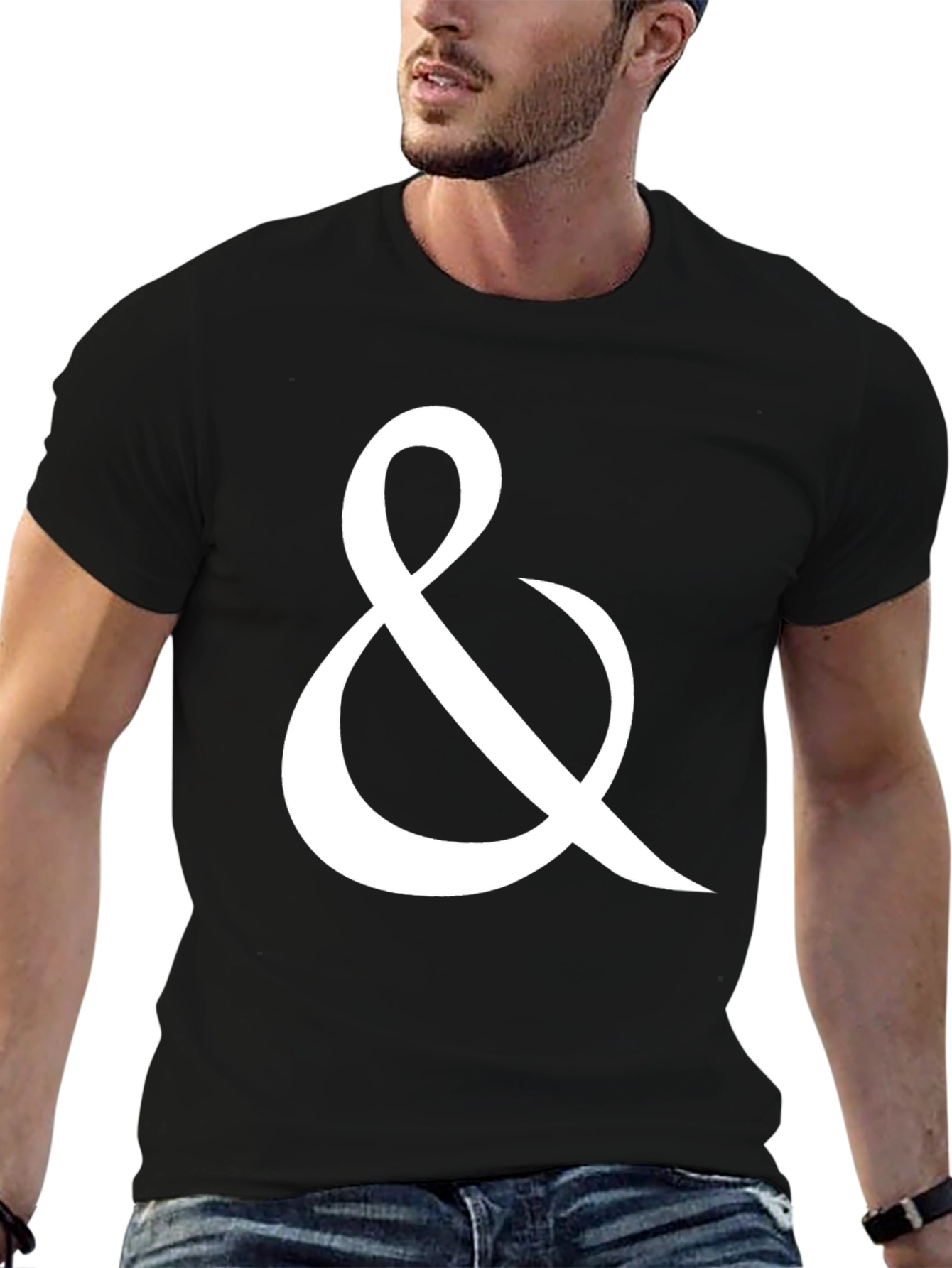 Ampersand Graphic Tee - Black Cotton Casual T-Shirt