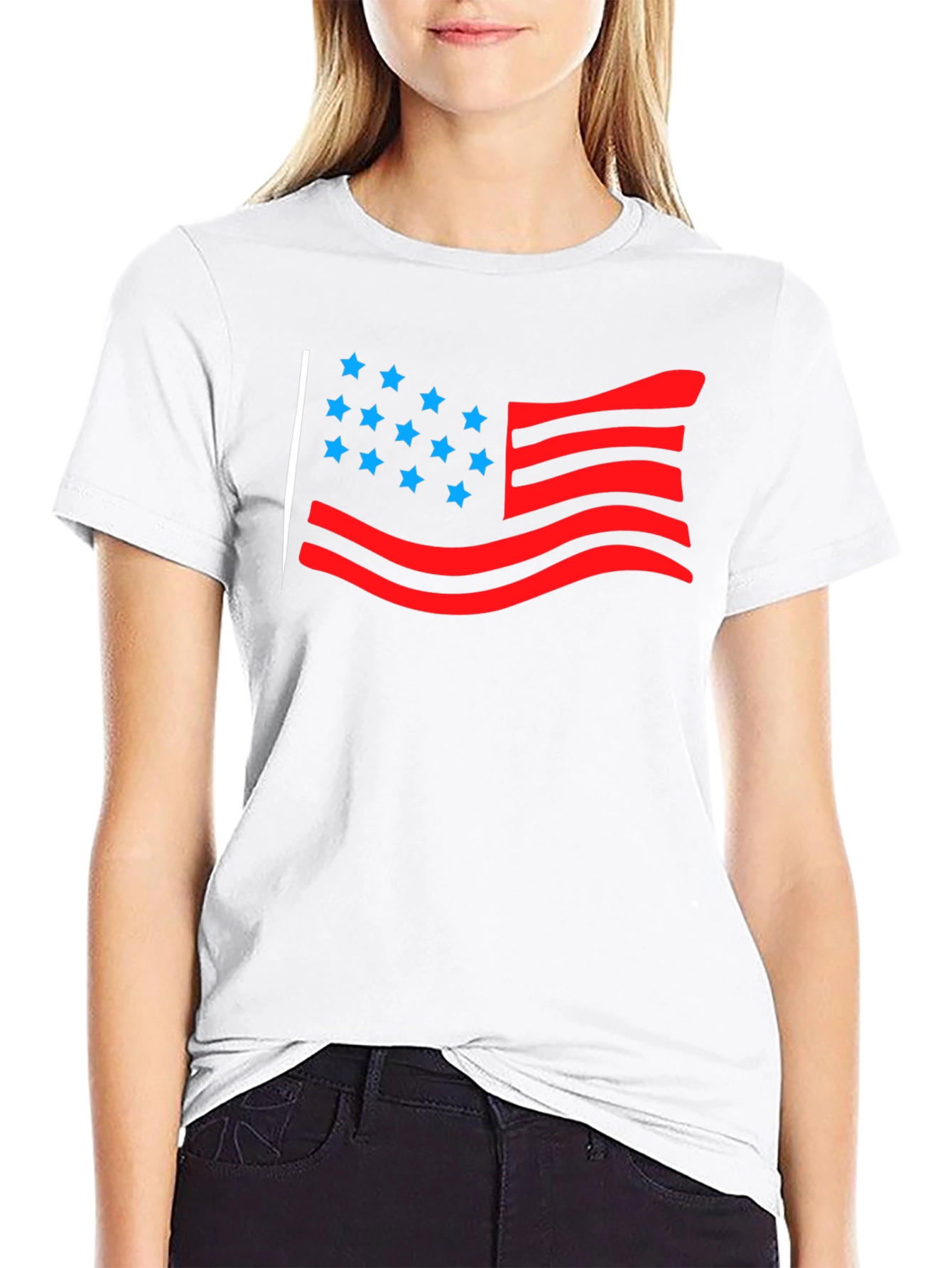 American Flag Graphic Tee - Black