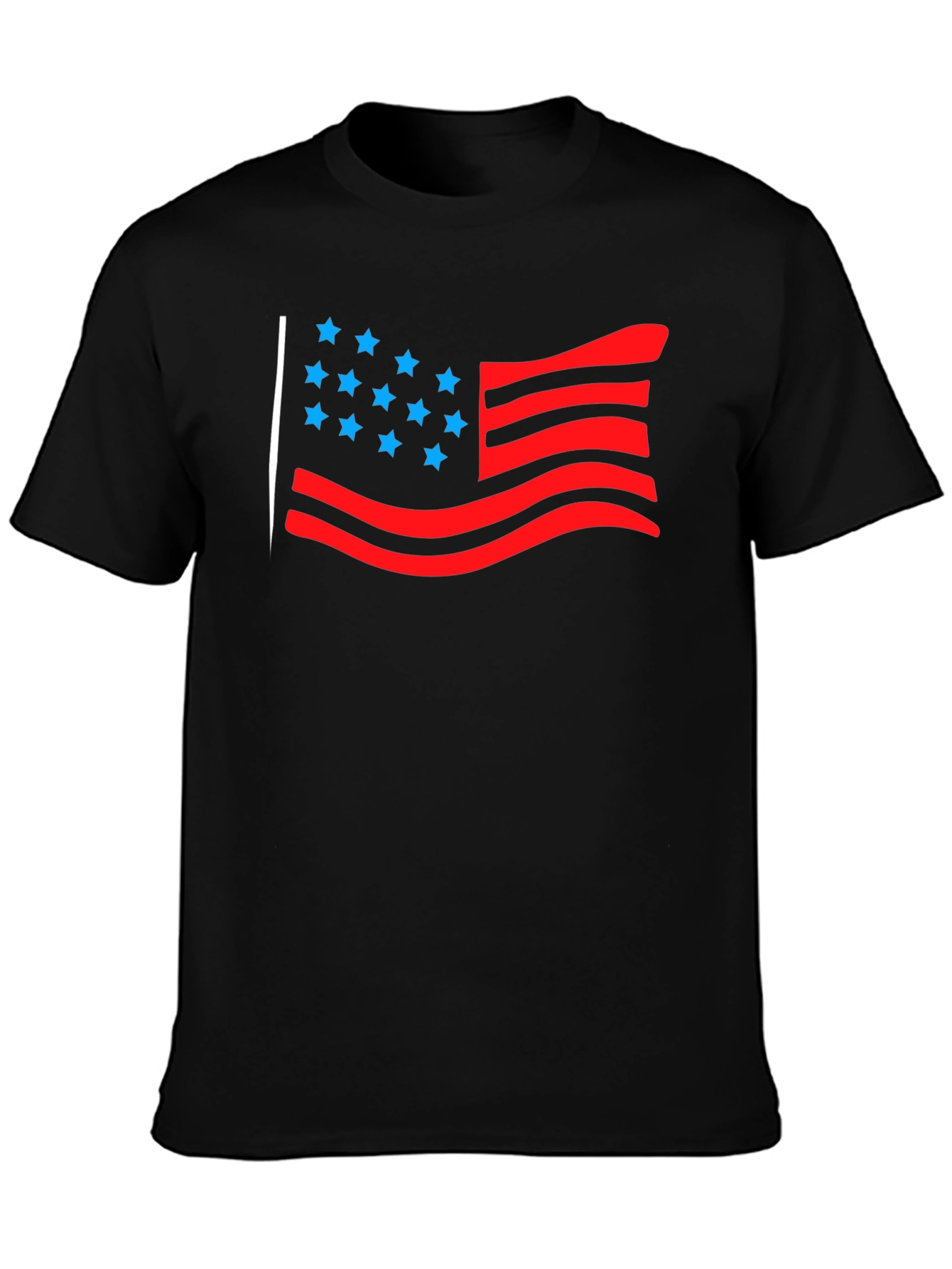 American Flag Graphic Tee - Black