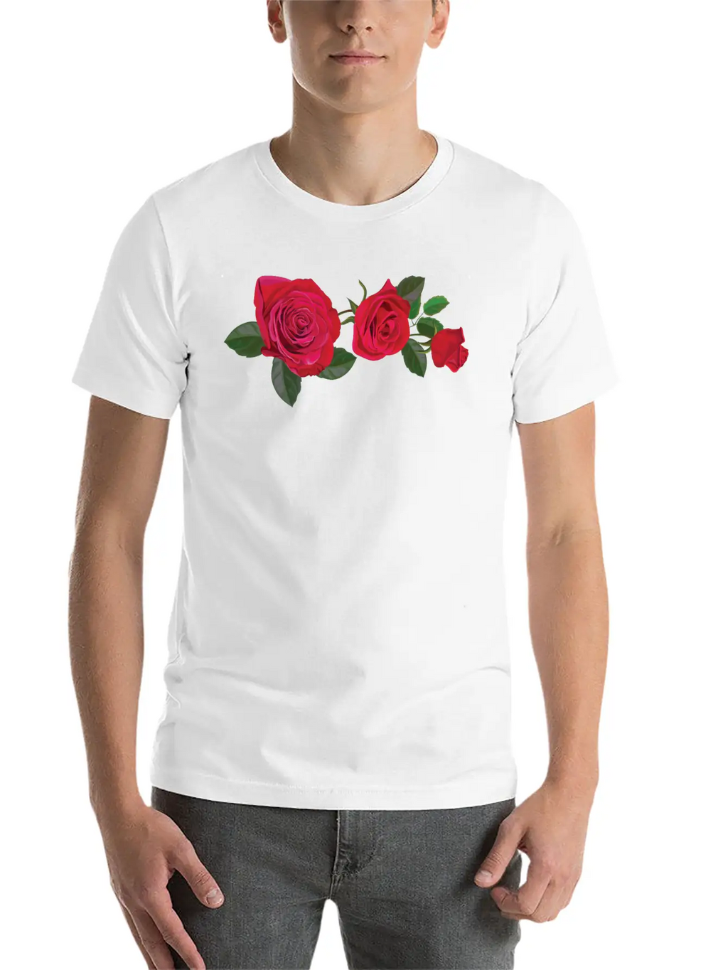 3 ROSES Classic Crew Neck Graphic Tee – Everyday Minimal Look