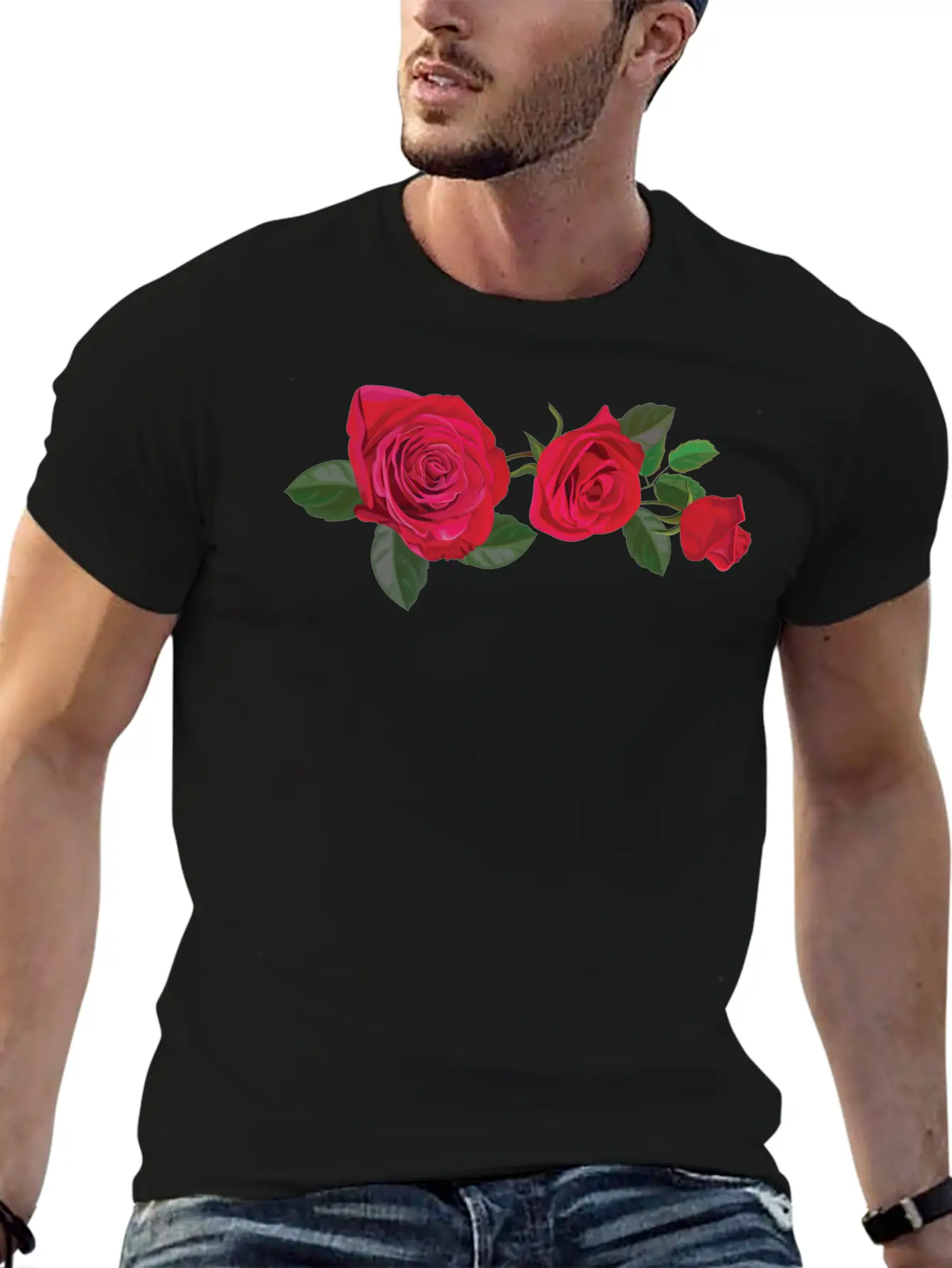 3 ROSES Classic Crew Neck Graphic Tee – Everyday Minimal Look