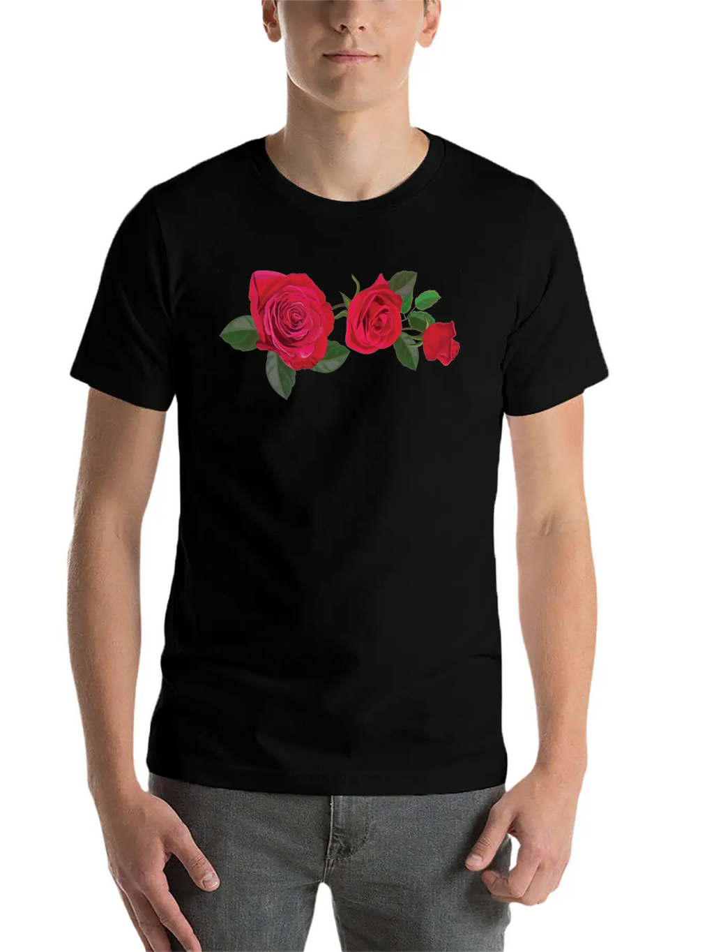 3 ROSES Classic Crew Neck Graphic Tee – Everyday Minimal Look