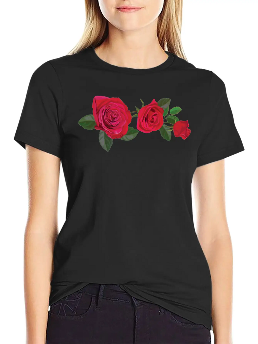 3 ROSES Classic Crew Neck Graphic Tee – Everyday Minimal Look