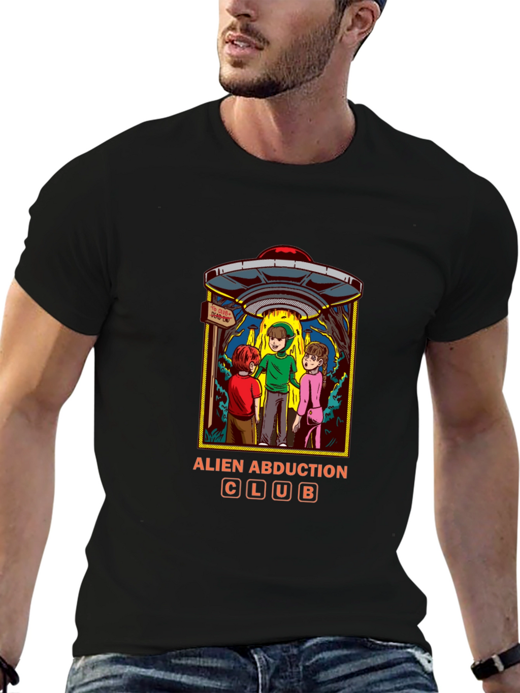 Alien Abduction Club Graphic T-Shirt