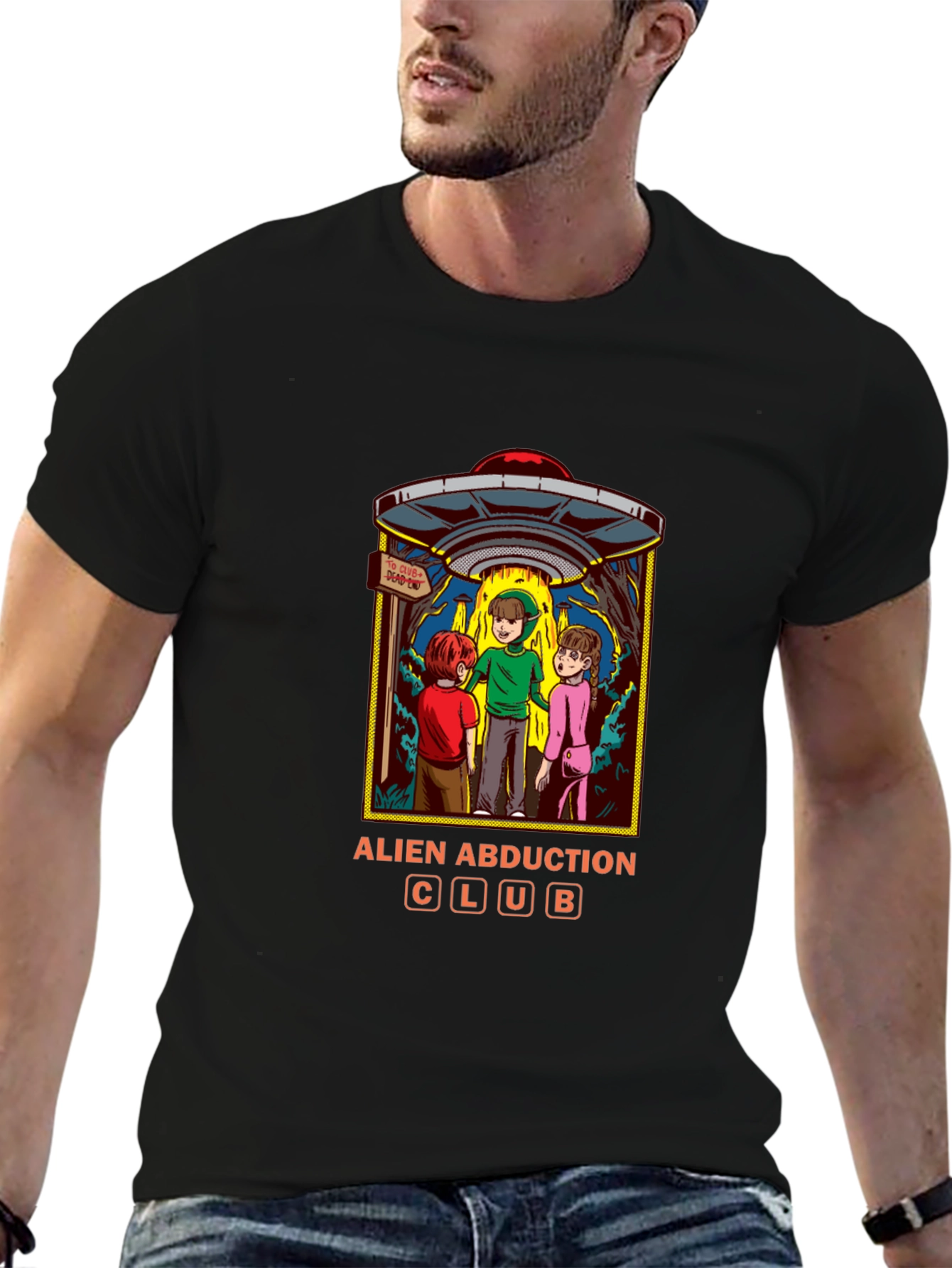 Alien Abduction Club Graphic T-Shirt