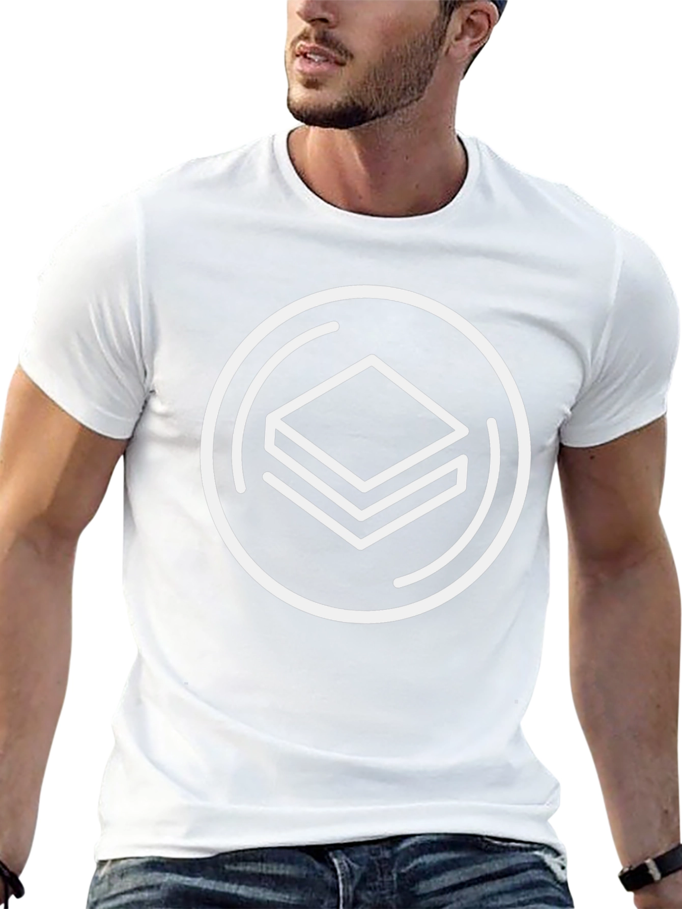 Abstract Symbol Graphic Tee - Stylish Casual Wear