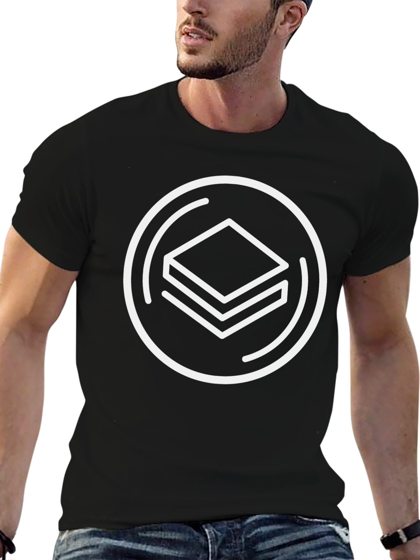 Abstract Symbol Graphic Tee - Stylish Casual Wear