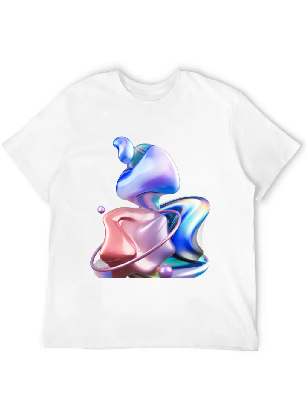 3D Holographic Abstract Basic Graphic T-Shirt – Daily Comfort In Soft Cotton