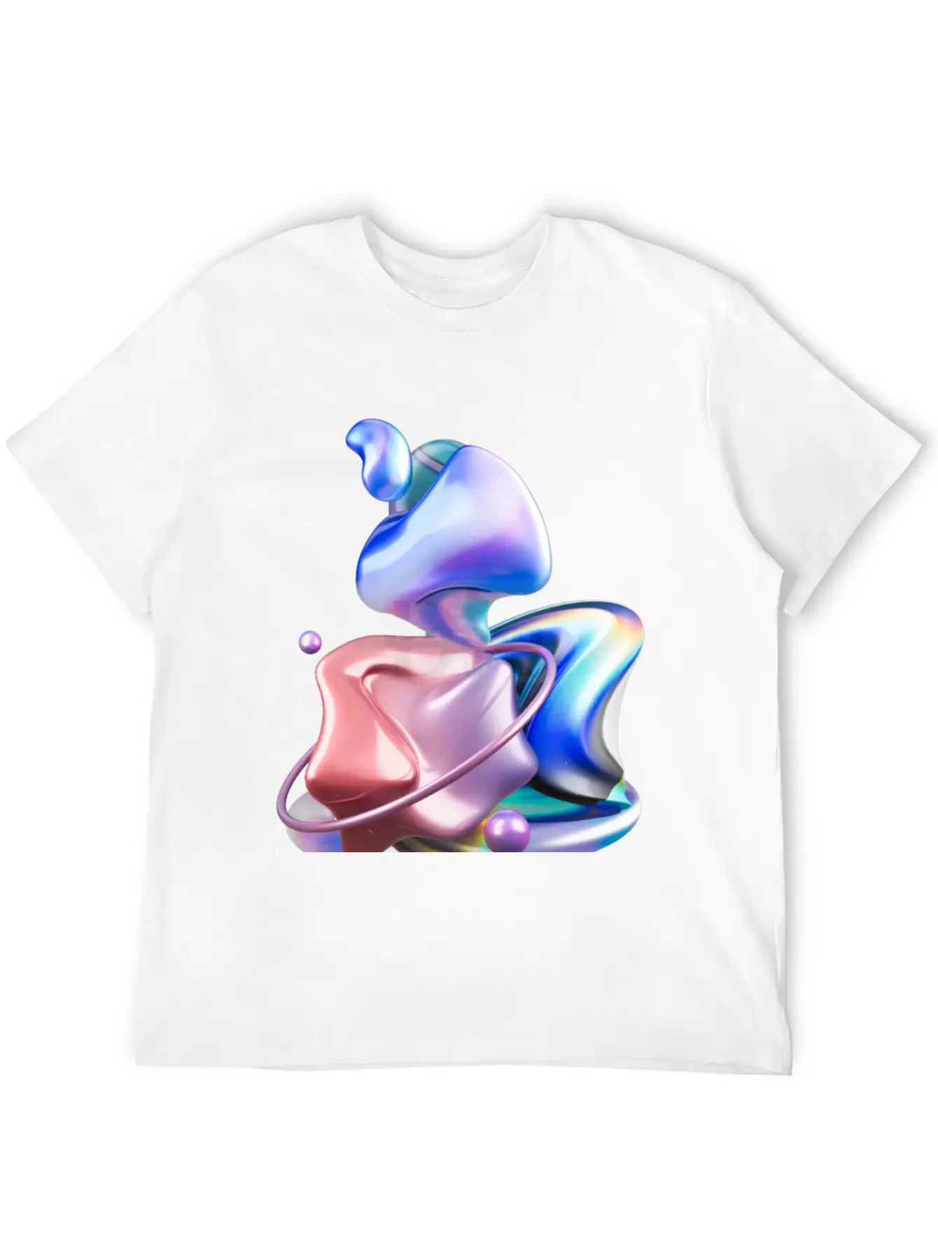 3D Holographic Abstract Basic Graphic T-Shirt – Daily Comfort In Soft Cotton