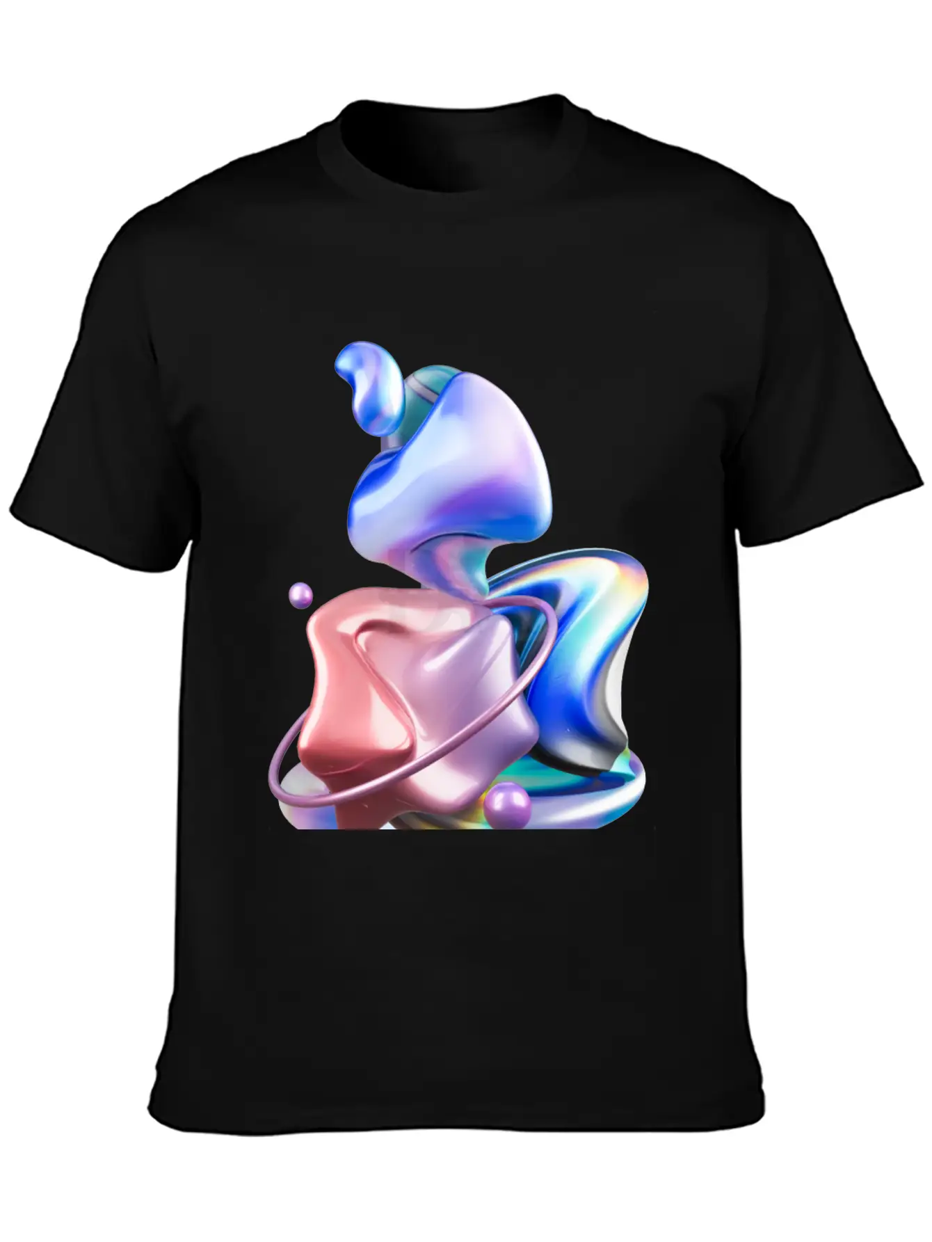 3D Holographic Abstract Basic Graphic T-Shirt – Daily Comfort In Soft Cotton