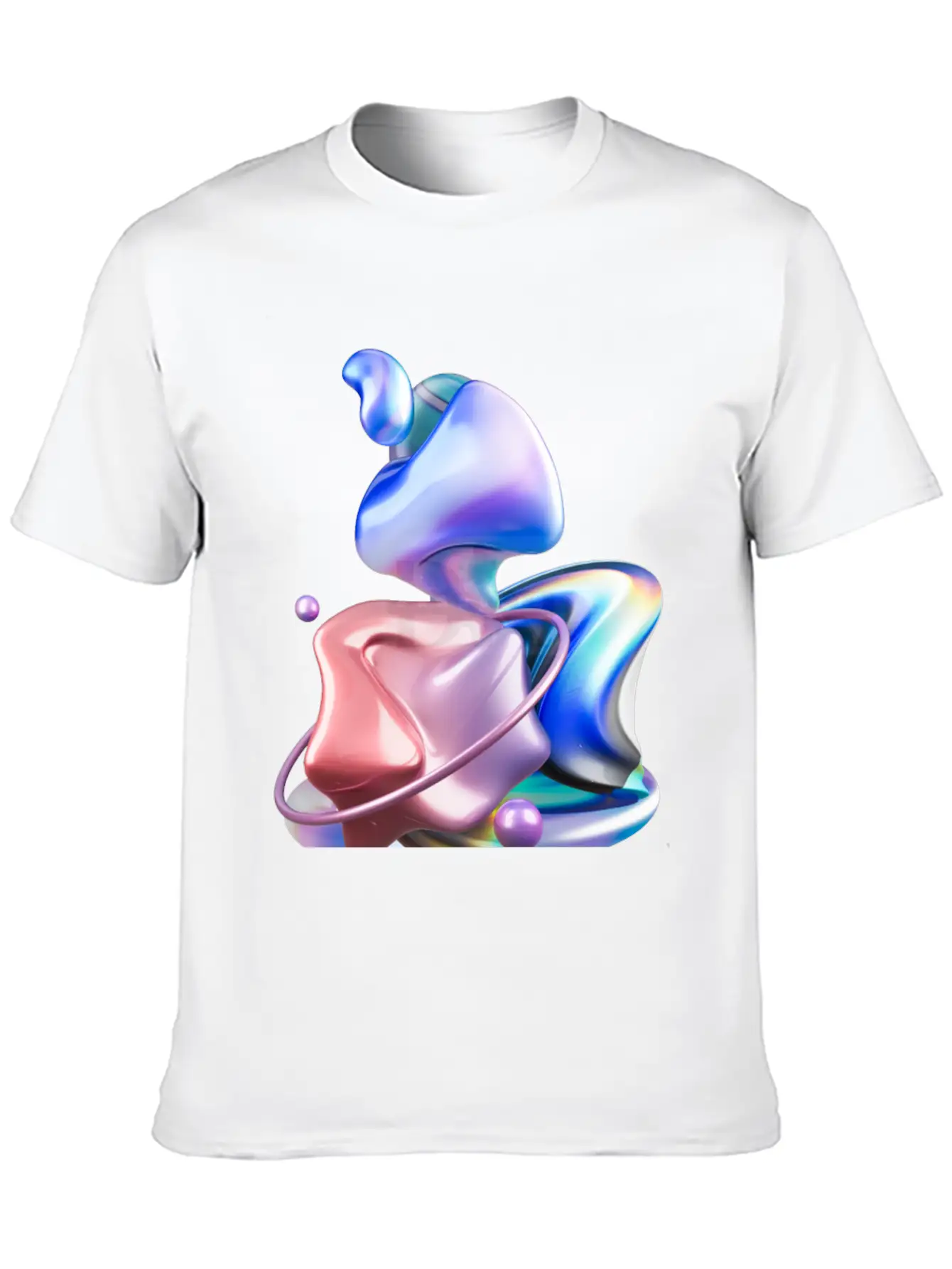 3D Holographic Abstract Basic Graphic T-Shirt – Daily Comfort In Soft Cotton